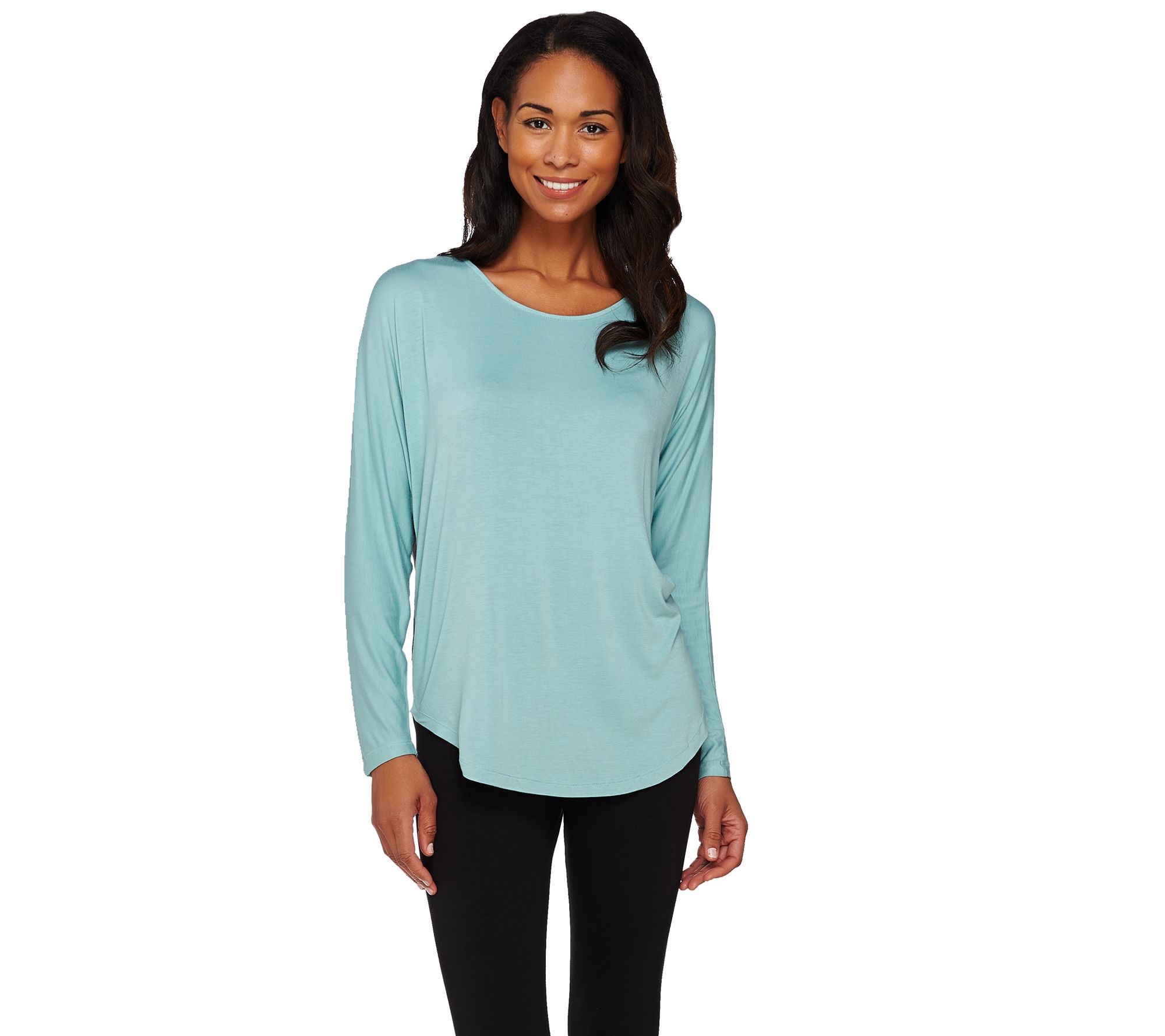 Lisa Rinna Collection Mixed Media Long Sleeve Top