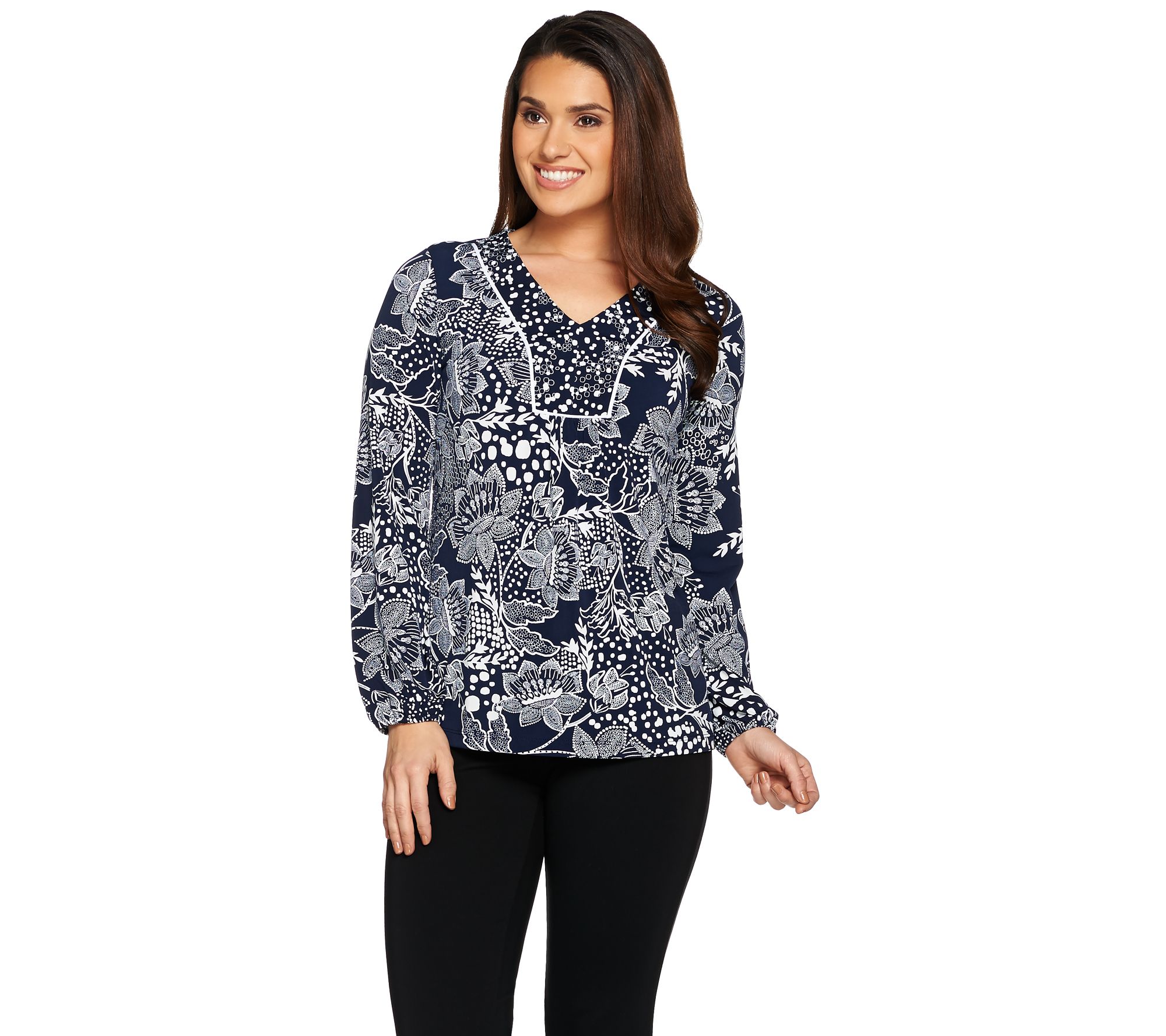 "As Is" Susan Graver Printed Liquid Knit Top