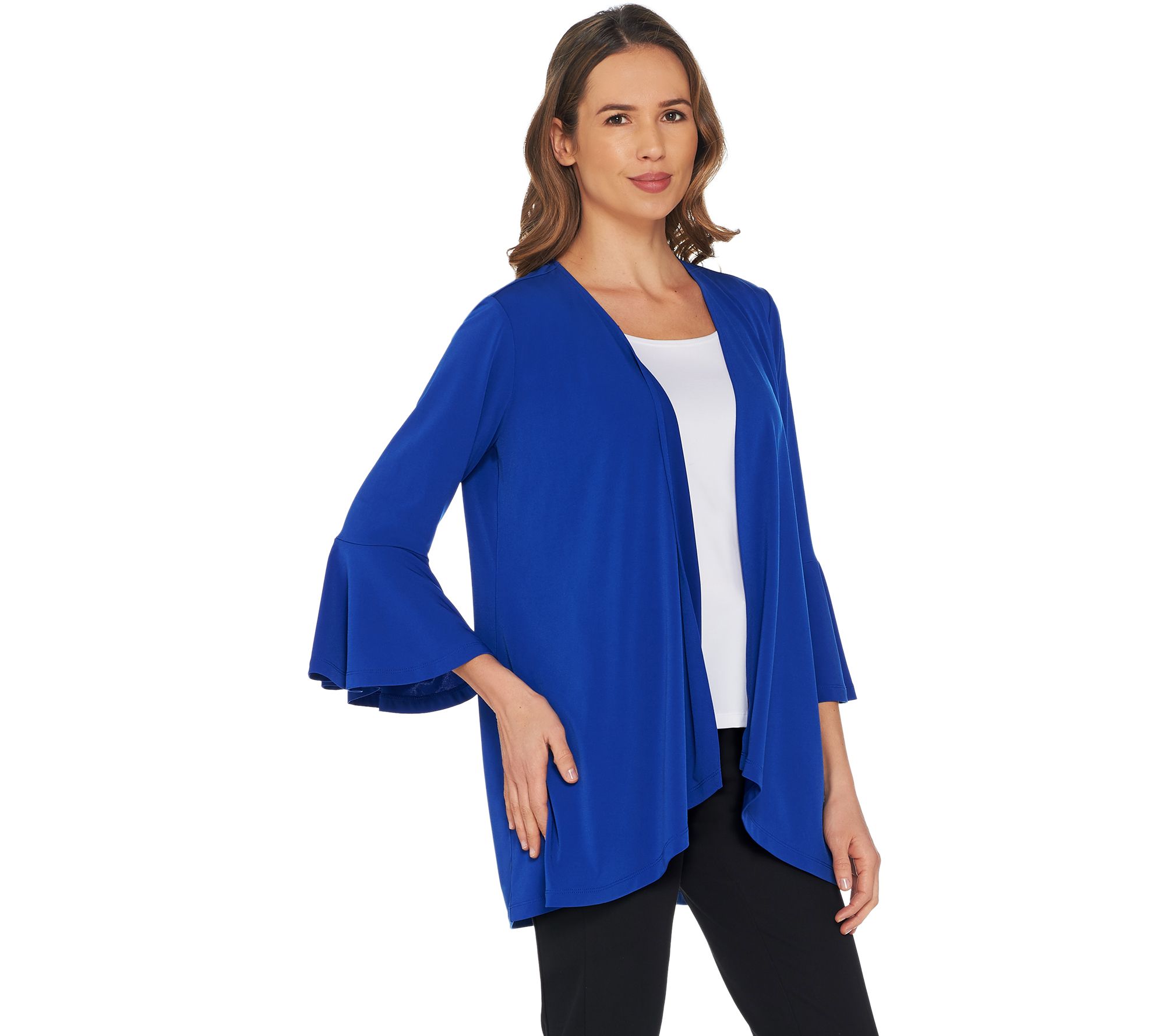 Every Day by Susan Graver Liquid Knit Cardigan with Bell Sleeves - QVC.com