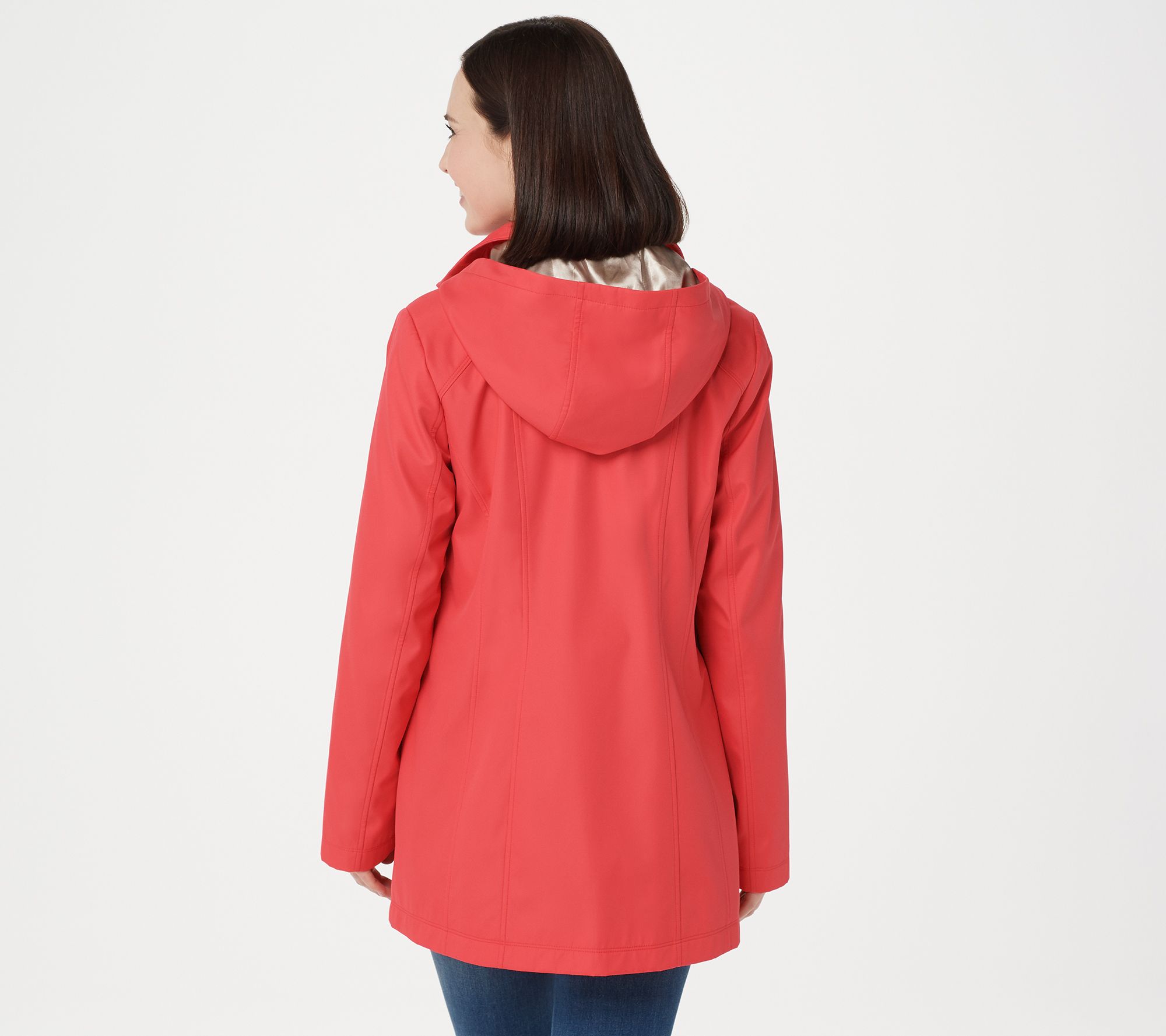 Dennis Basso Water Resistant Zip-Front Jacket with Removable Hood - QVC.com