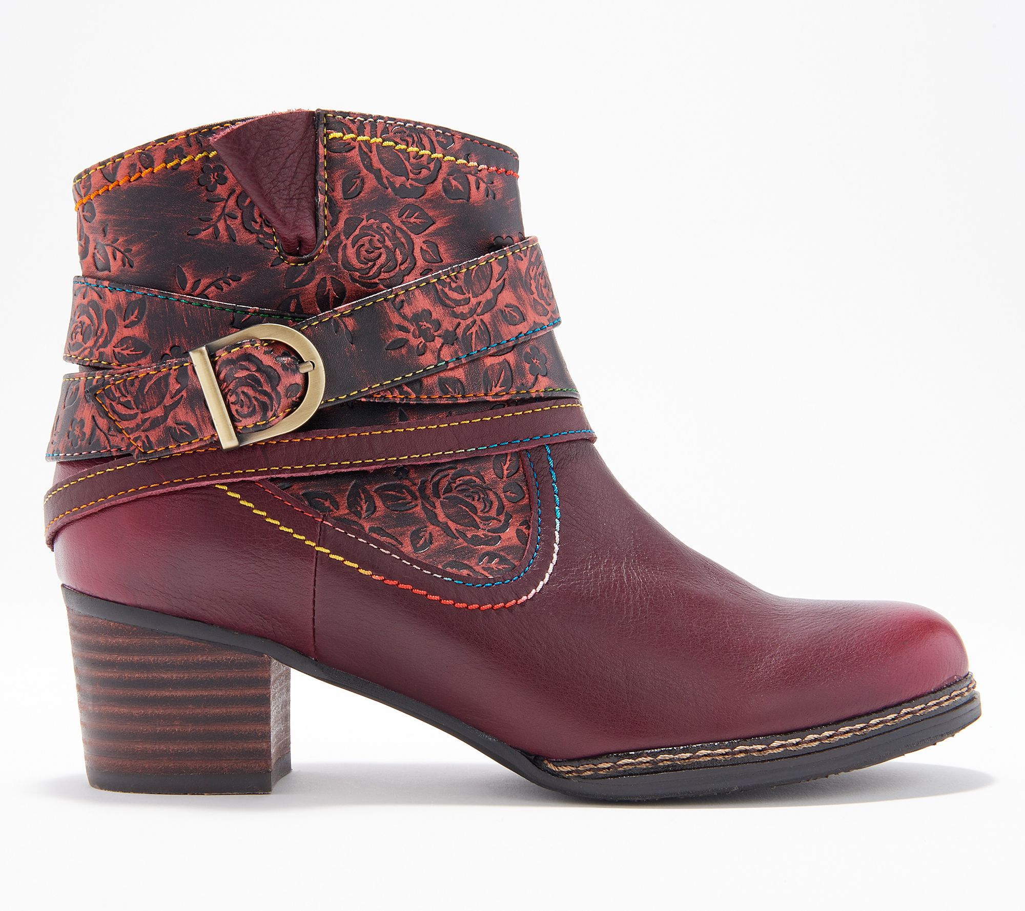 L'Artiste by Spring Step Leather Ankle Boots- Shazzam-Rose - QVC.com