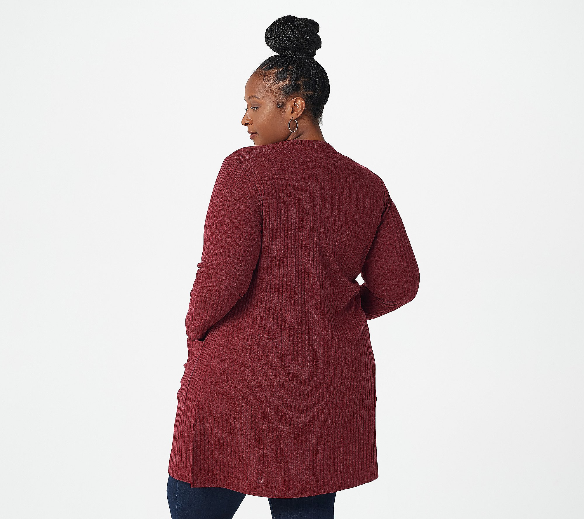 Isaac Mizrahi Live! Ribbed Button Down Front Knit Duster Cardigan - QVC