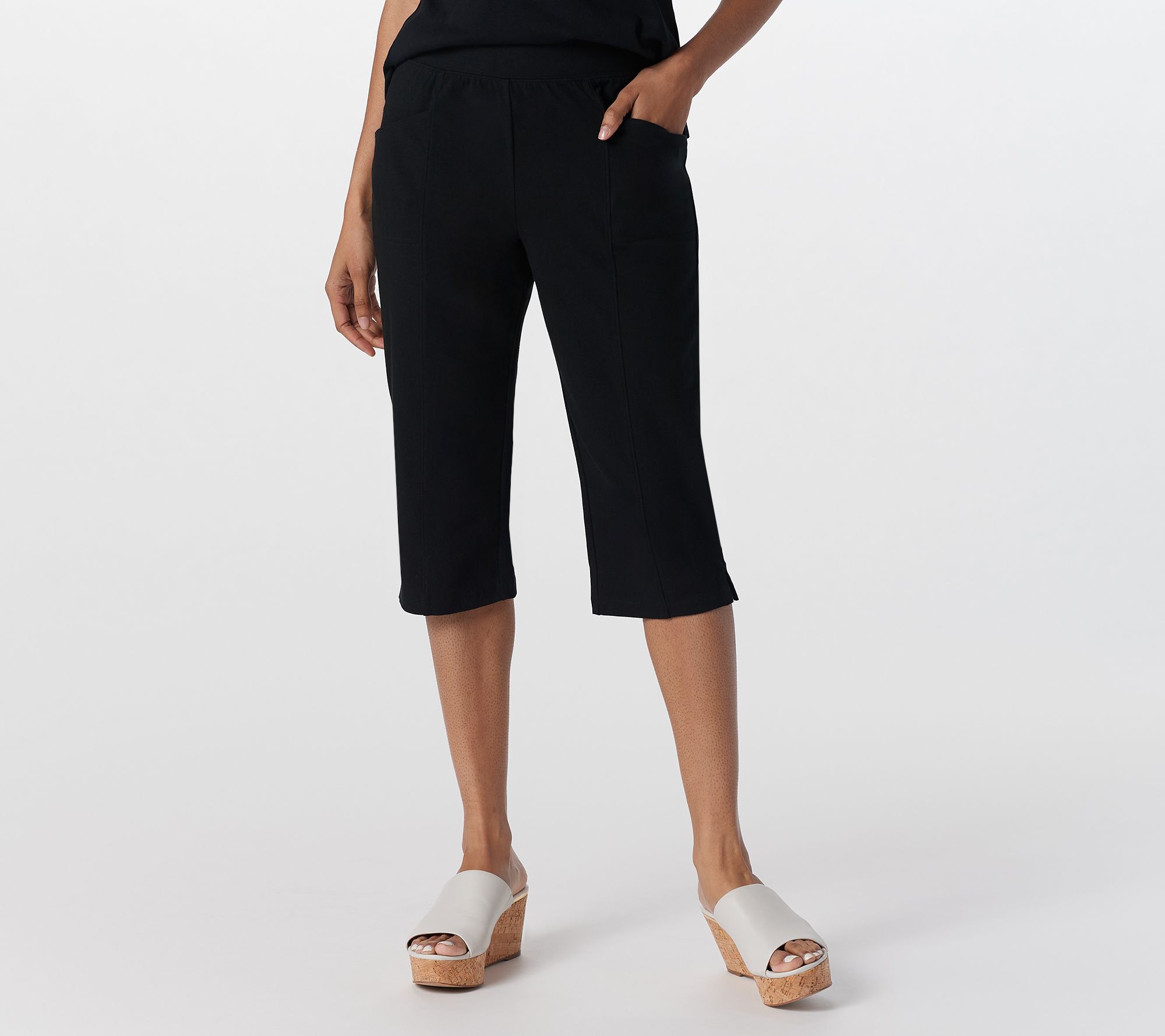 Denim & Co. Active Petite Duo Stretch Skimmer with Pockets