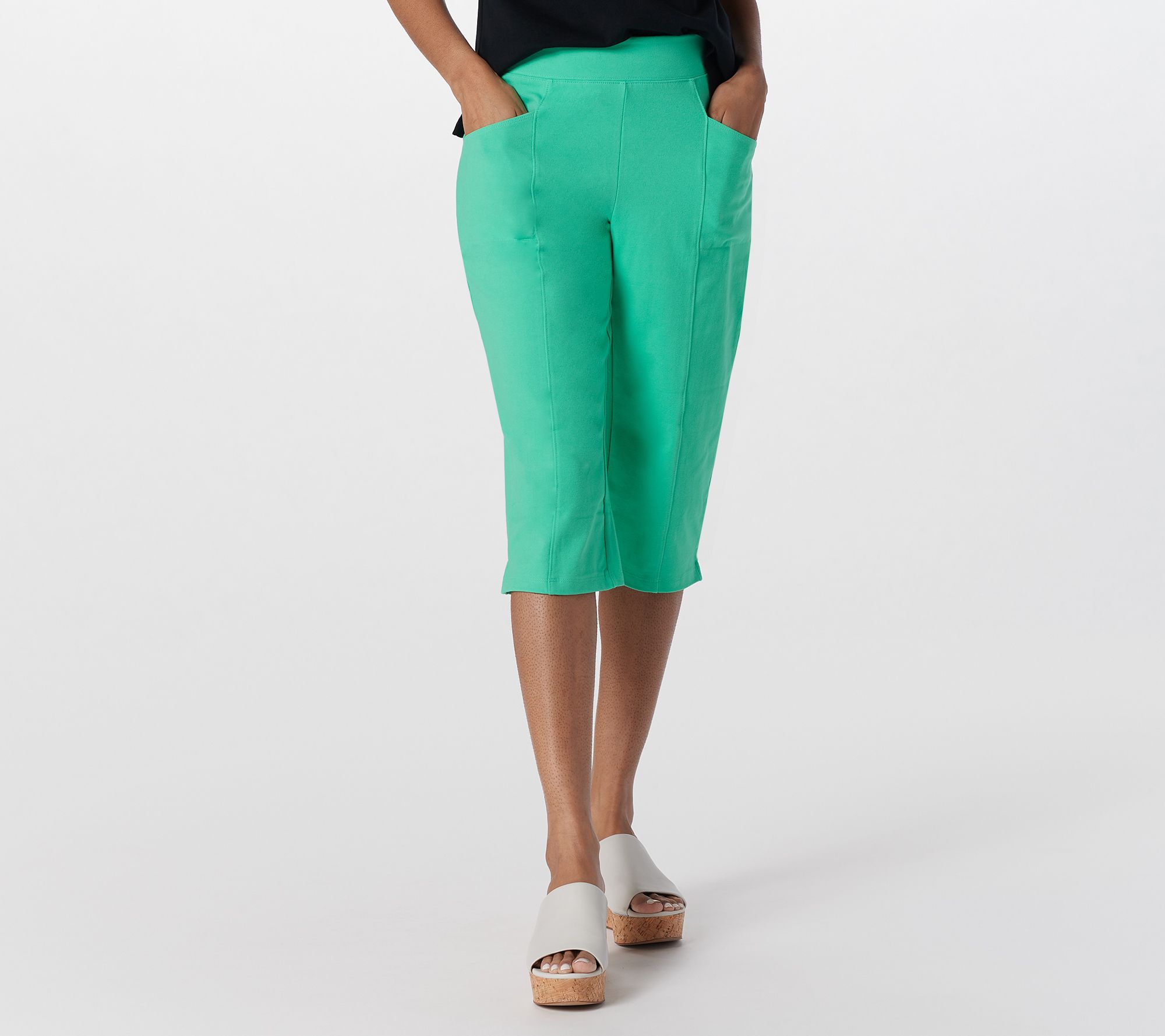 Denim & Co. Active Petite Duo Stretch Skimmer with Pockets