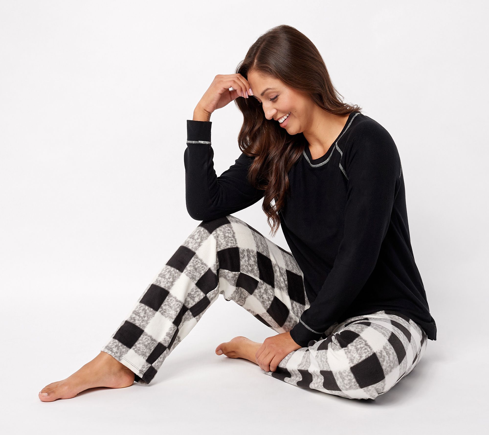 Plus Size Cuddl Duds® Microfleece Pajama Top, Pajama Pants & Socks Set