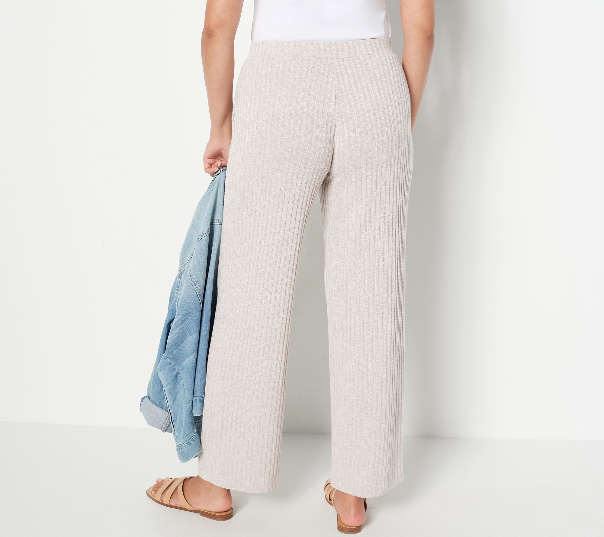 Susan Graver Weekend Ribbed Sweater Knit Ankle Pants - QVC.com