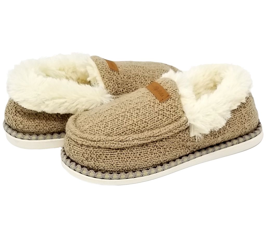 Gaahuu Textured Knit Mocassin Slippers