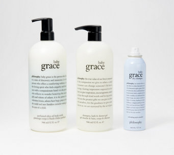 philosophy super-size graceful hair to toe 3pc body care set - A489417