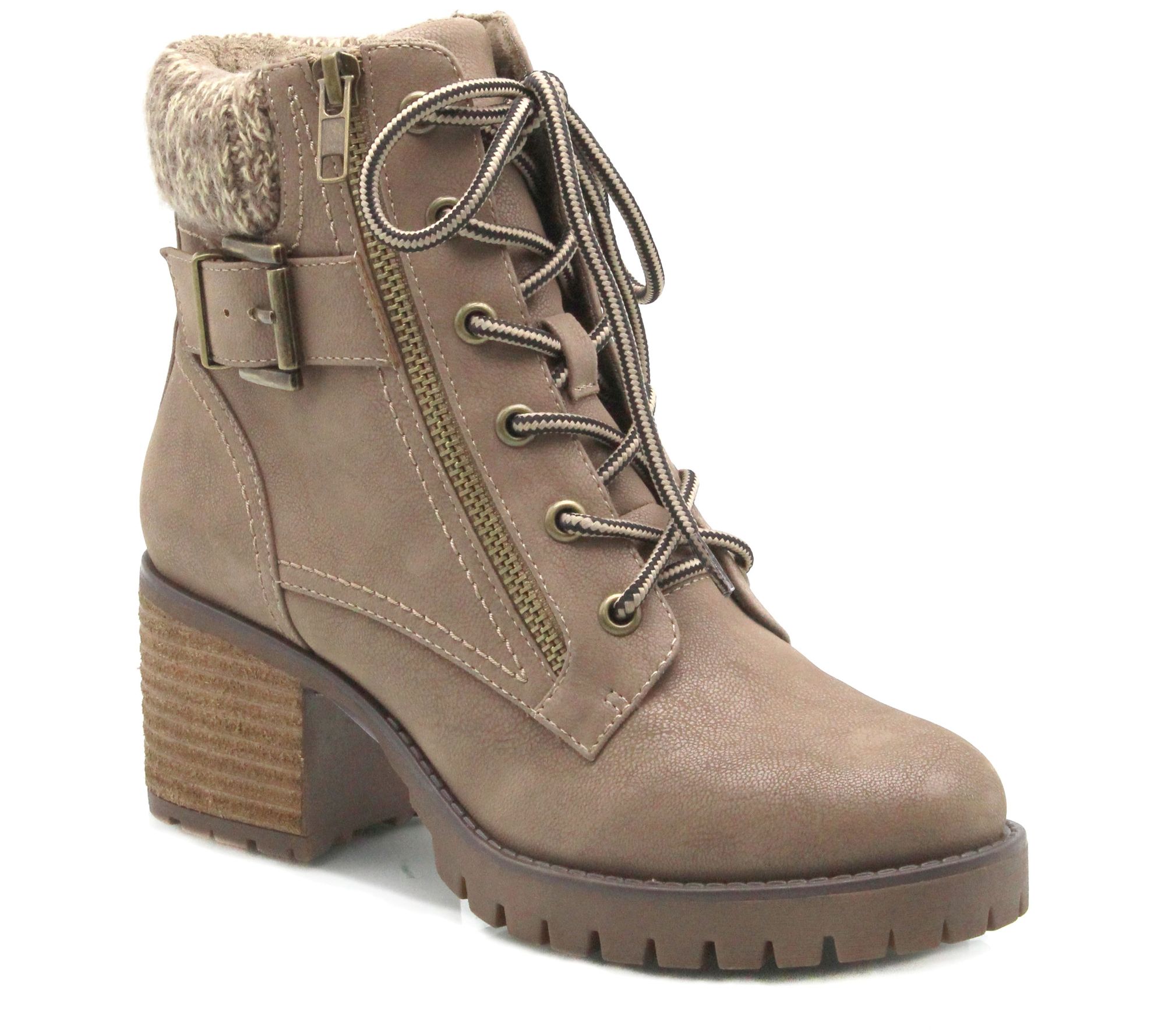 MIA Shoes Lace-Up Ankle Boots - Beckham - QVC.com