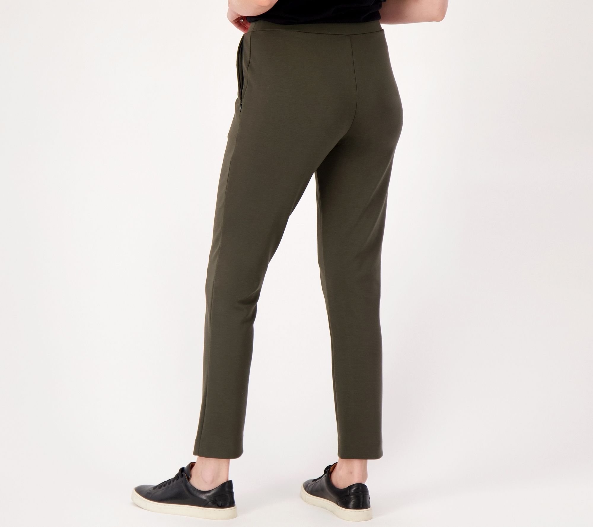 Susan Graver Weekend Regular Smooth Knit Skinny Ankle Pants - QVC.com