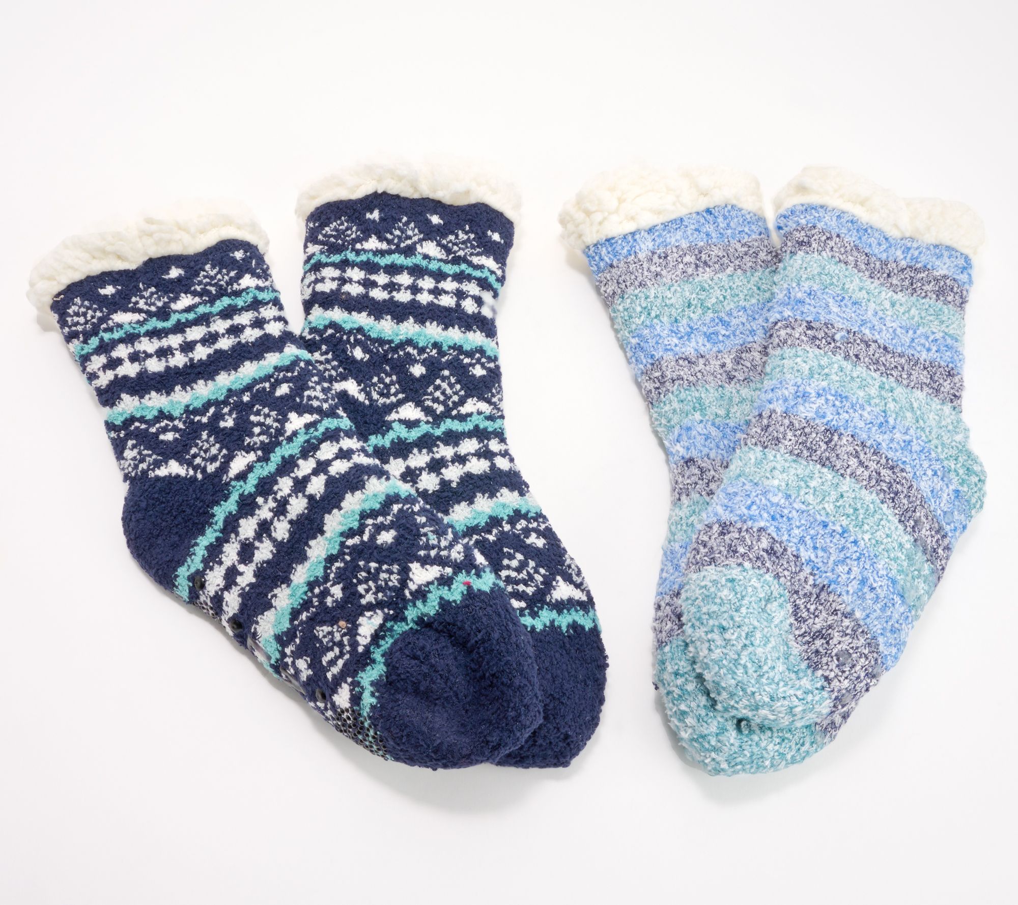 MUK LUKS Shea Butter Set of Two Velour Ballerina Socks