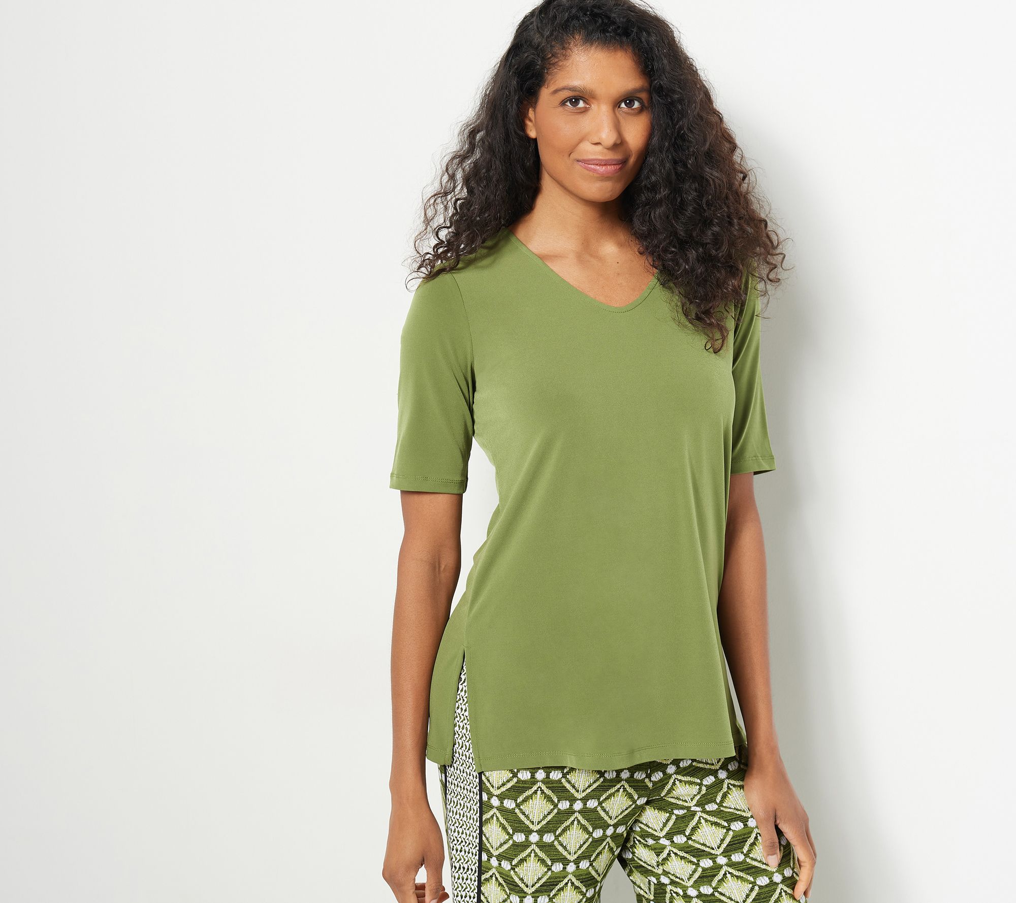 "As Is" Susan Graver Modern Essentials Petite Liquid Knit Tunic