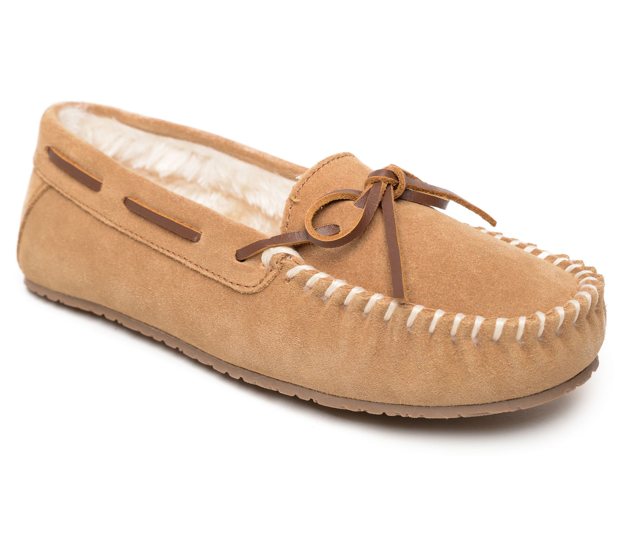 Minnetonka Women s Comfy Moc Suede Moccasin Slippers QVC