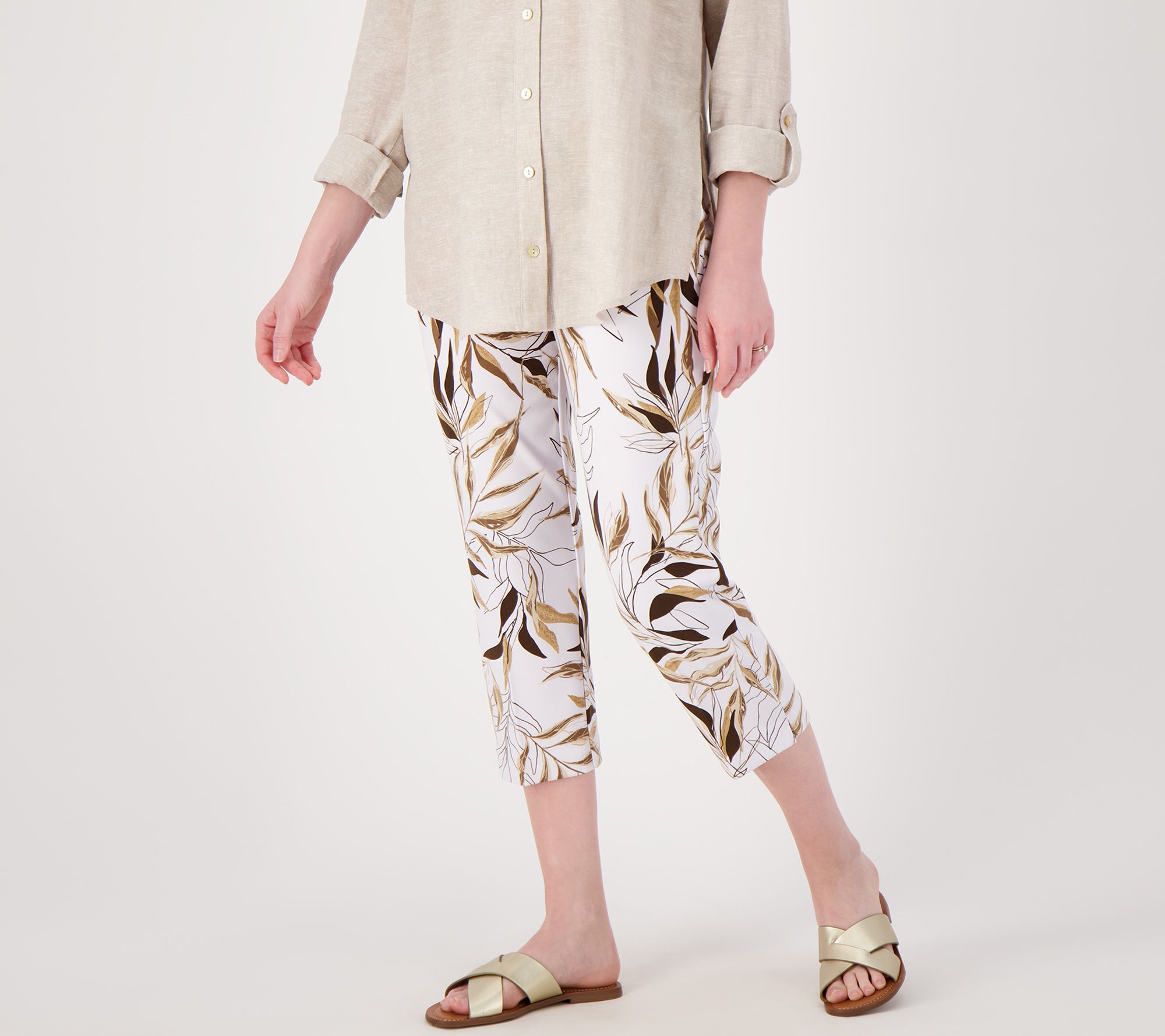 "As Is" GRAVER Susan Graver Regular LK Fusion Ava Slim Crop Pants