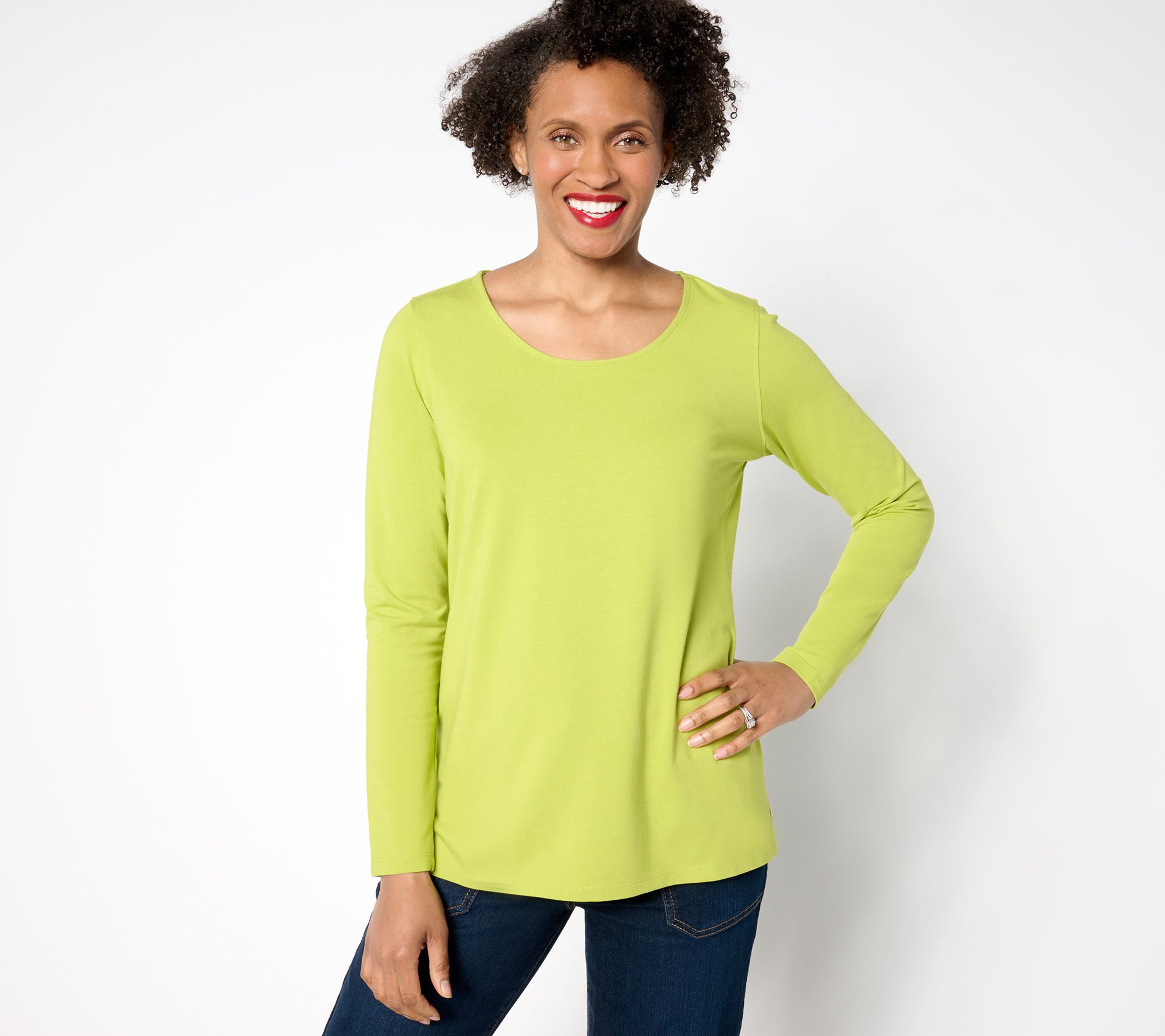 Belle by Kim Gravel Primabelle Long Sleeve Scoop Neck Top