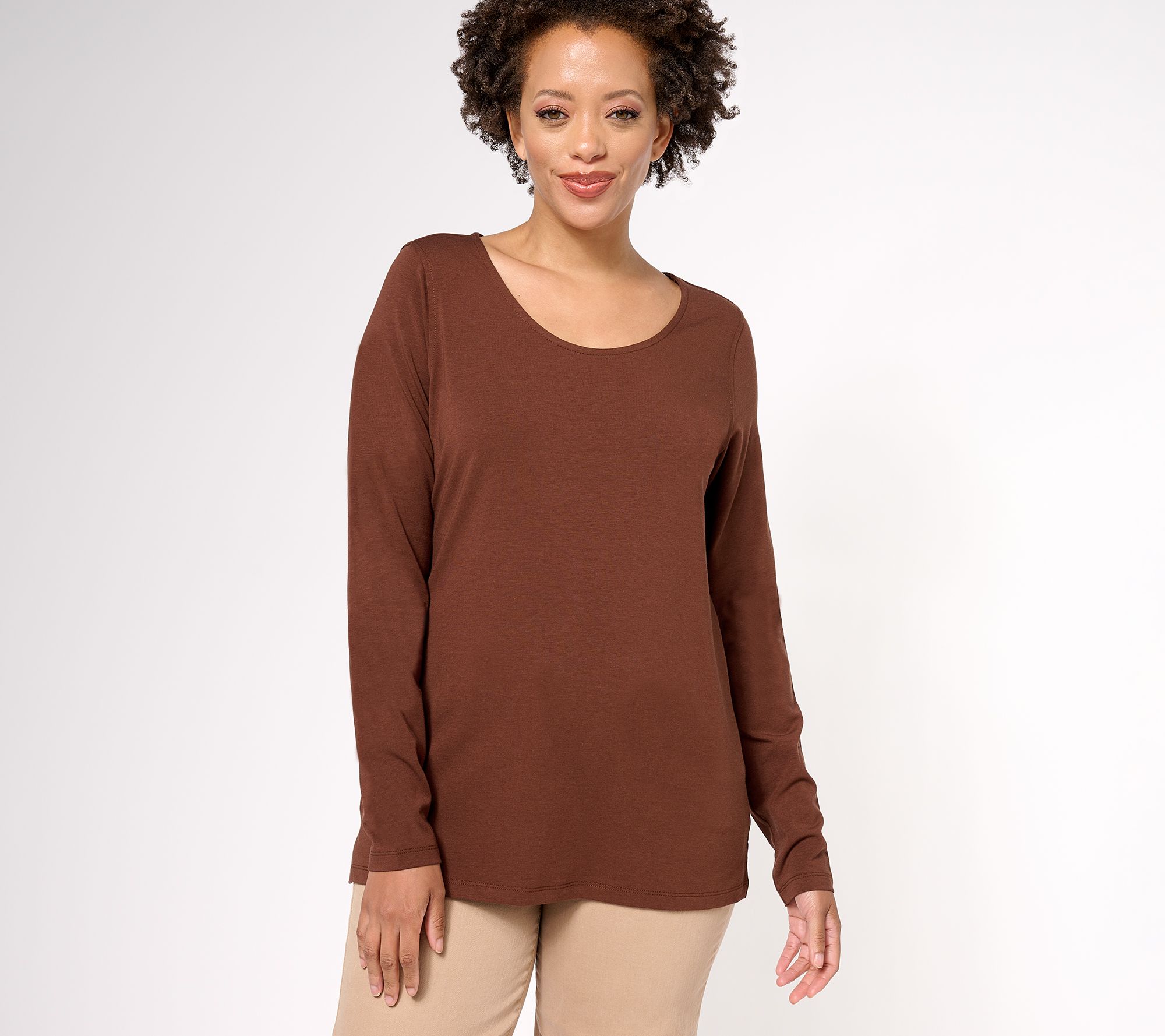 Belle by Kim Gravel Primabelle Long Sleeve Scoop Neck Top