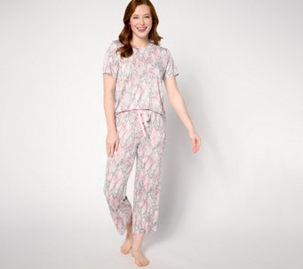Adr Women's Ribbed Knit Pajamas Set, Button Down Drop Shoulder Top