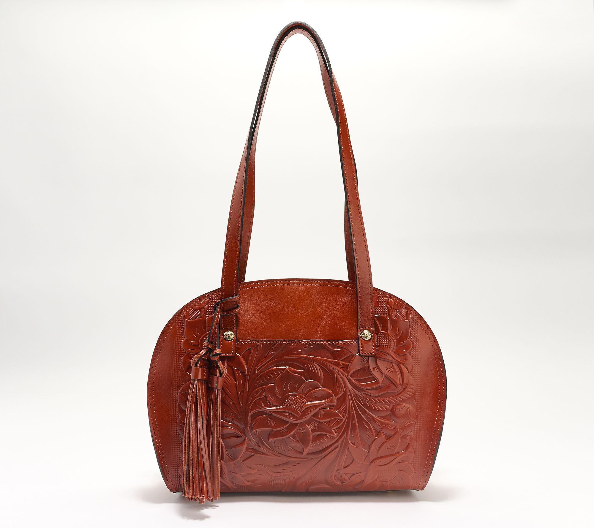 Patricia Nash Leather Fairford Satchel with Crossbody 