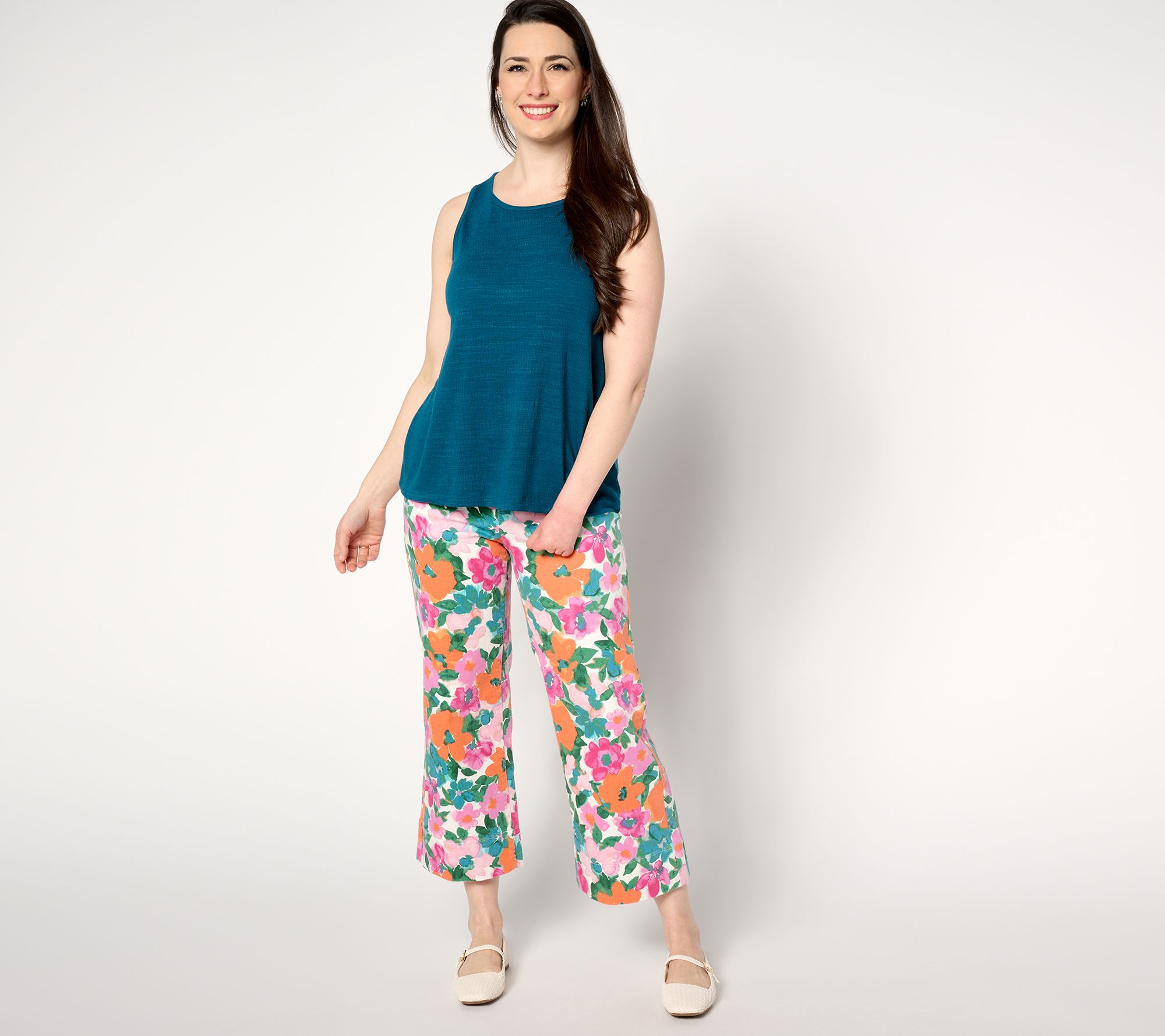 ★2025SS新作★LUV IS TRUE★BASIC ILOVEU TRANING PANTS Isaac Mizrahi Live! Sublime Stretch Ponte Wide Leg Pants