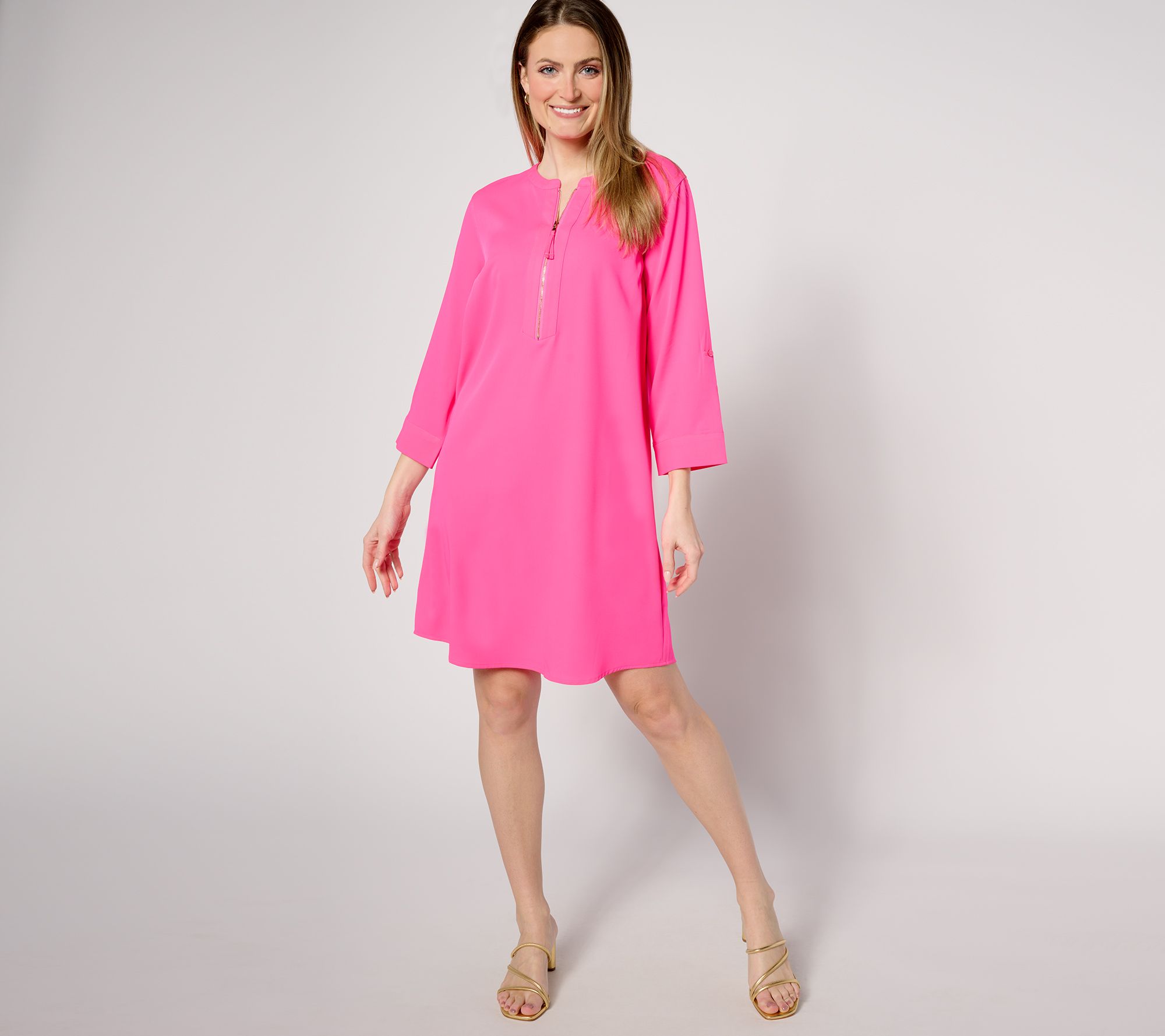 Belle by Kim Gravel Reg Signature Zip Up Utility Dres QVC