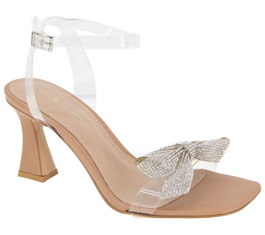 BCBGeneration Heeled Sandal with Rhinestone Bow- Relso