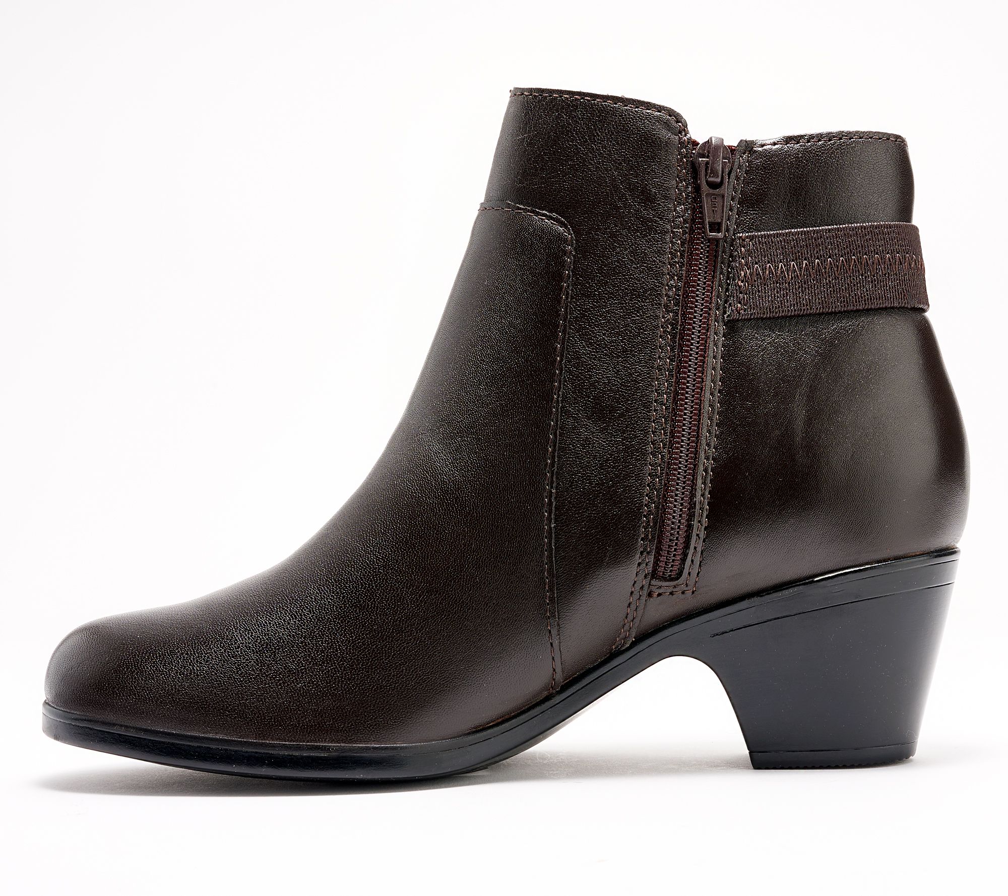 Clarks Collection Leather Heeled Booties- Emily2 Holly - QVC.com