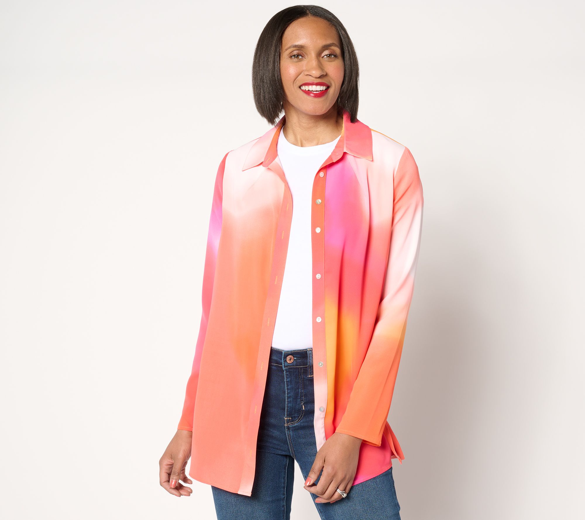 nicole by Nicole Miller Long Sleeve Boyfriend Tunic