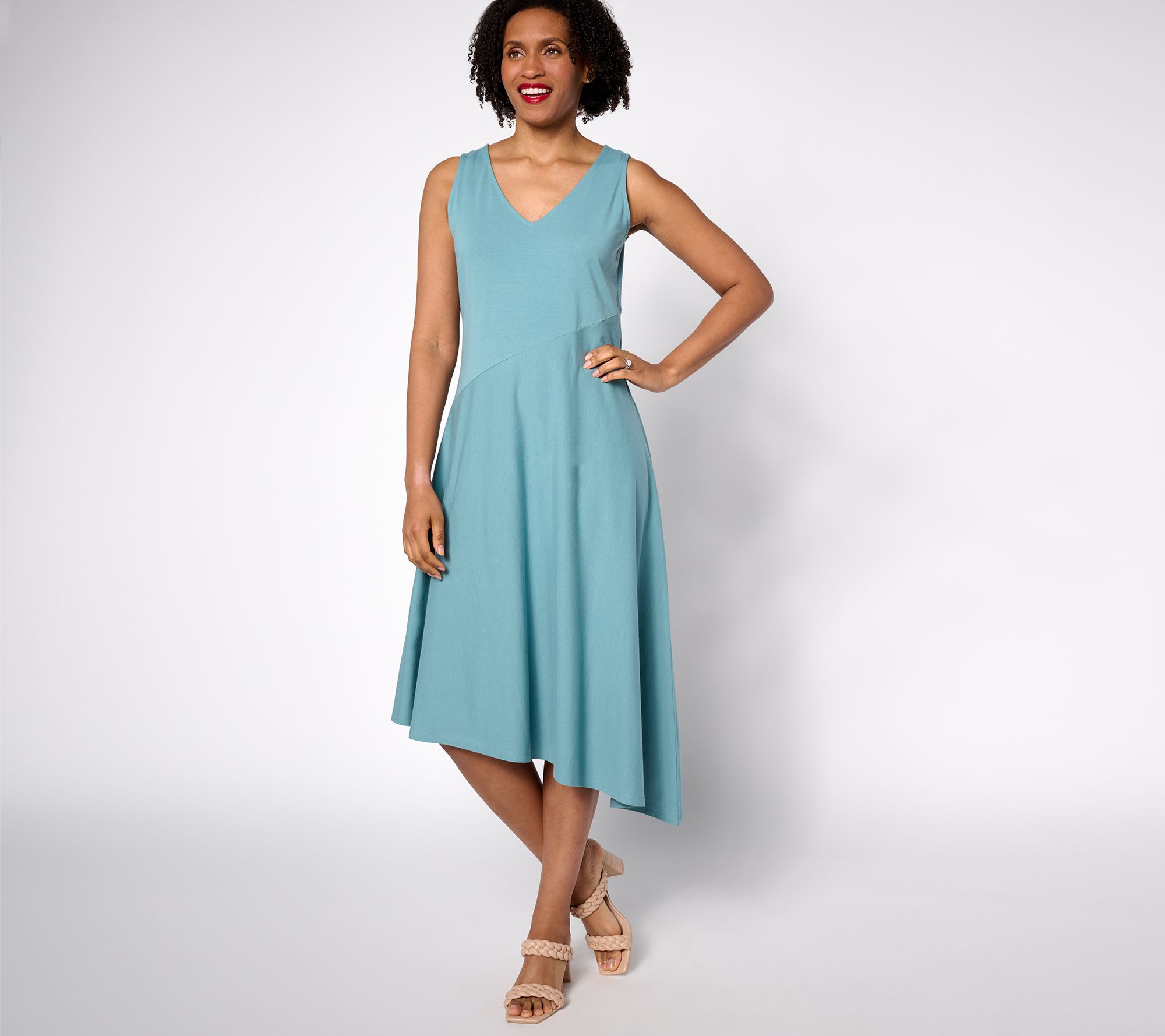 "As Is" BEAUTIFUL by Lawrence Zarian Reg. Asymmetric Hem Maxi Dress