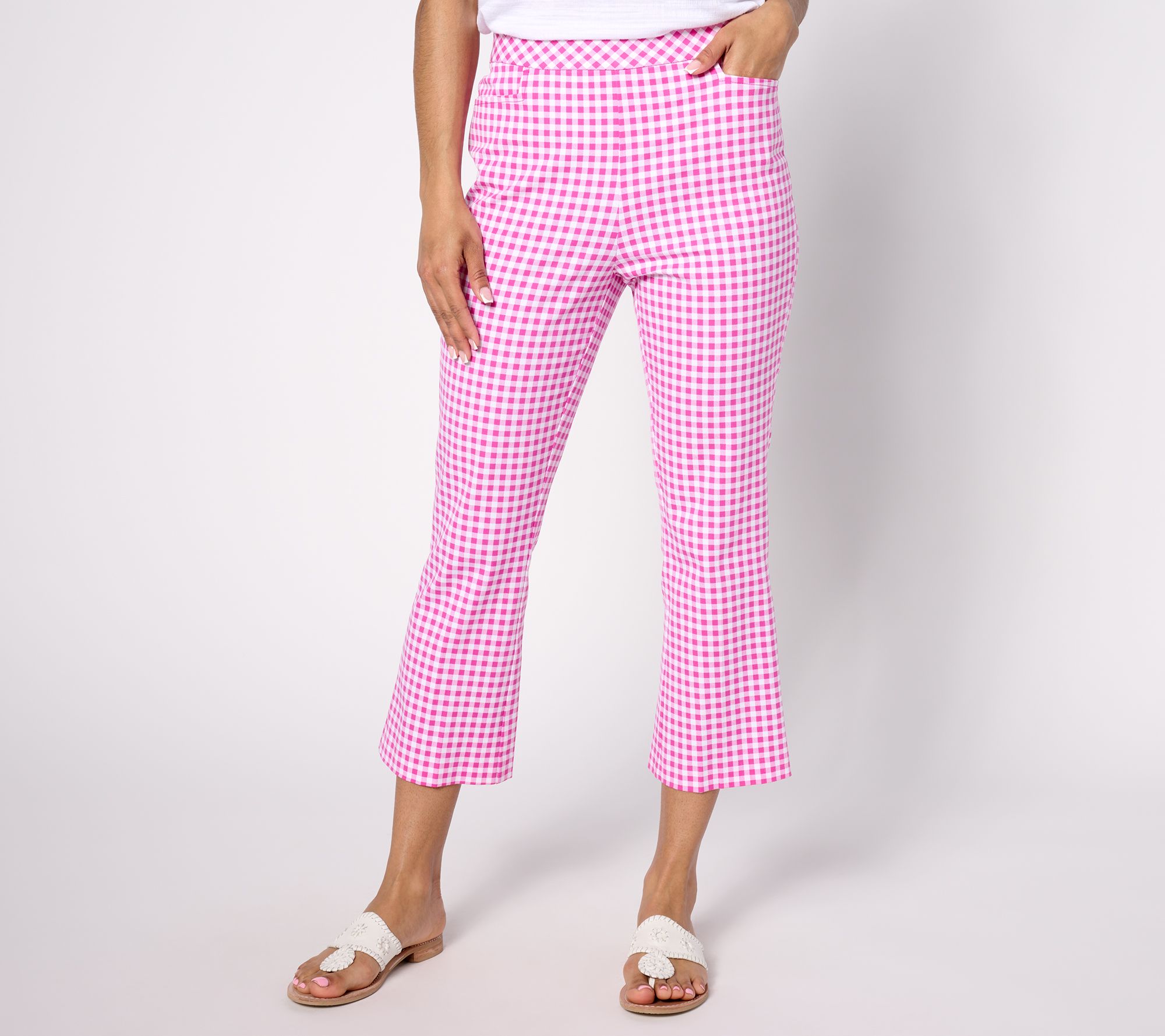 "As Is" Isaac Mizrahi Live! Regular 24/7 Stretch Bootcut Crop Pants