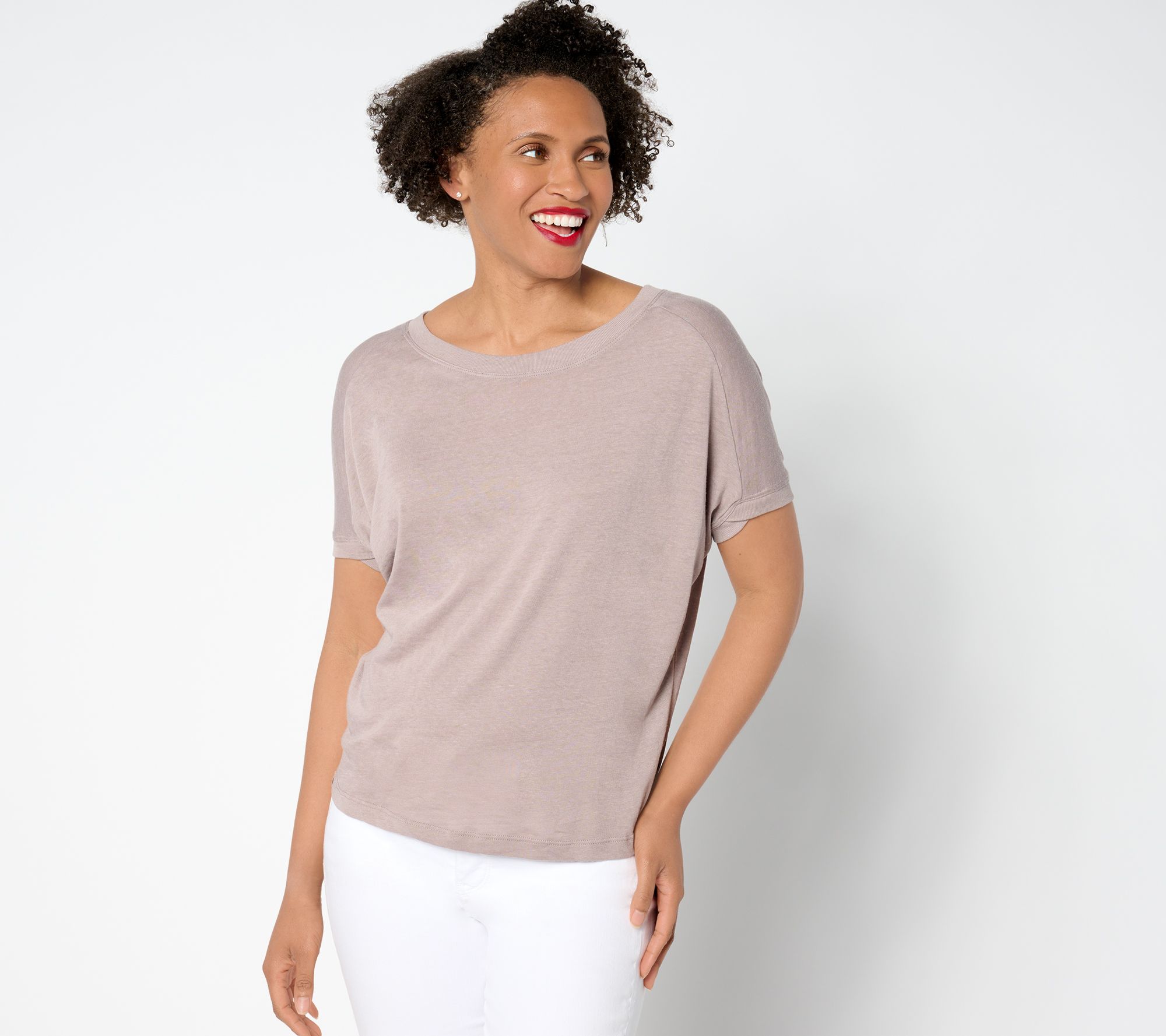 "As Is" Barefoot Dreams Malibu Collection Slub Burnout Tee