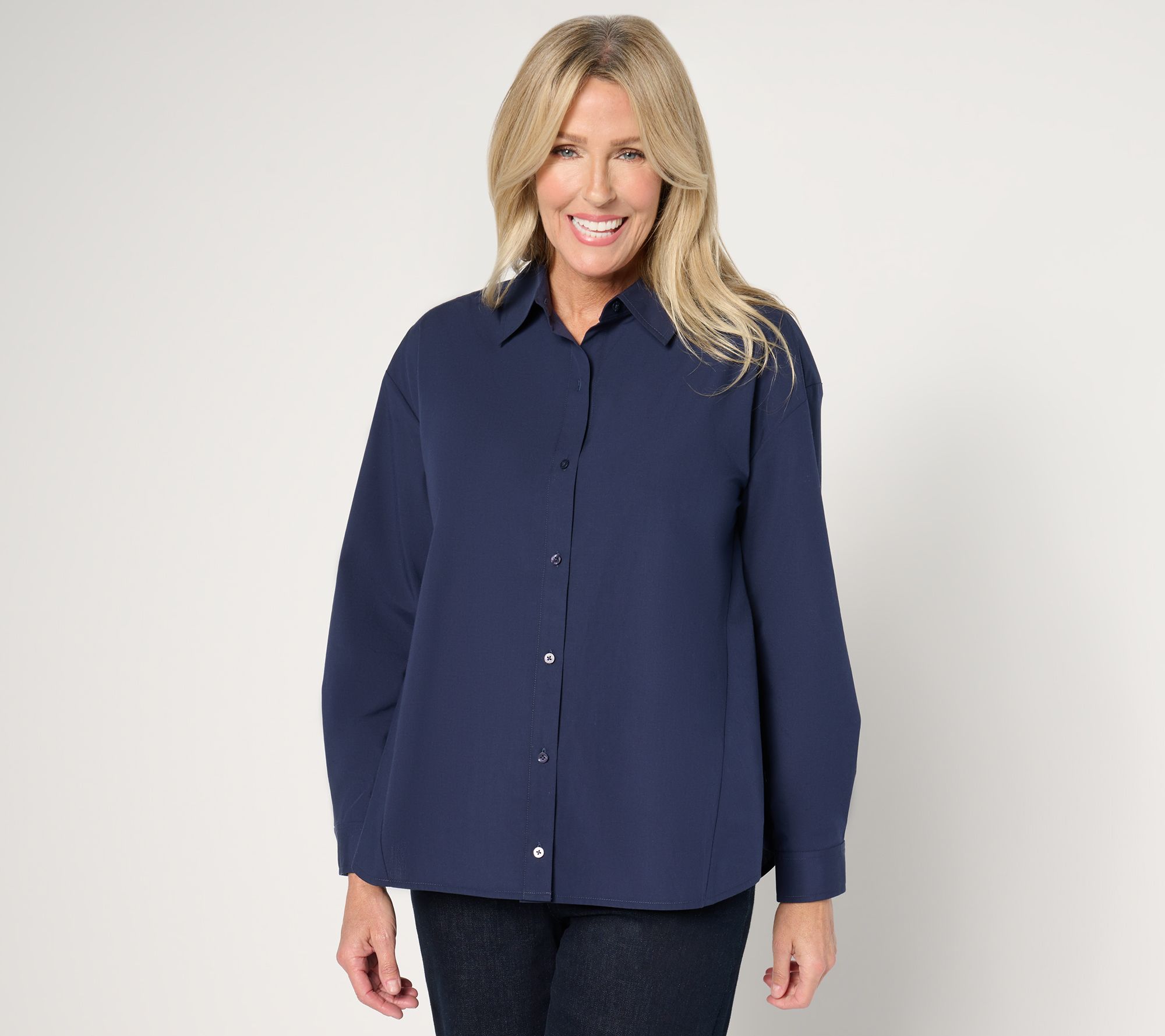 Attitudes by Renee Woven Button Front Shirt with Bows