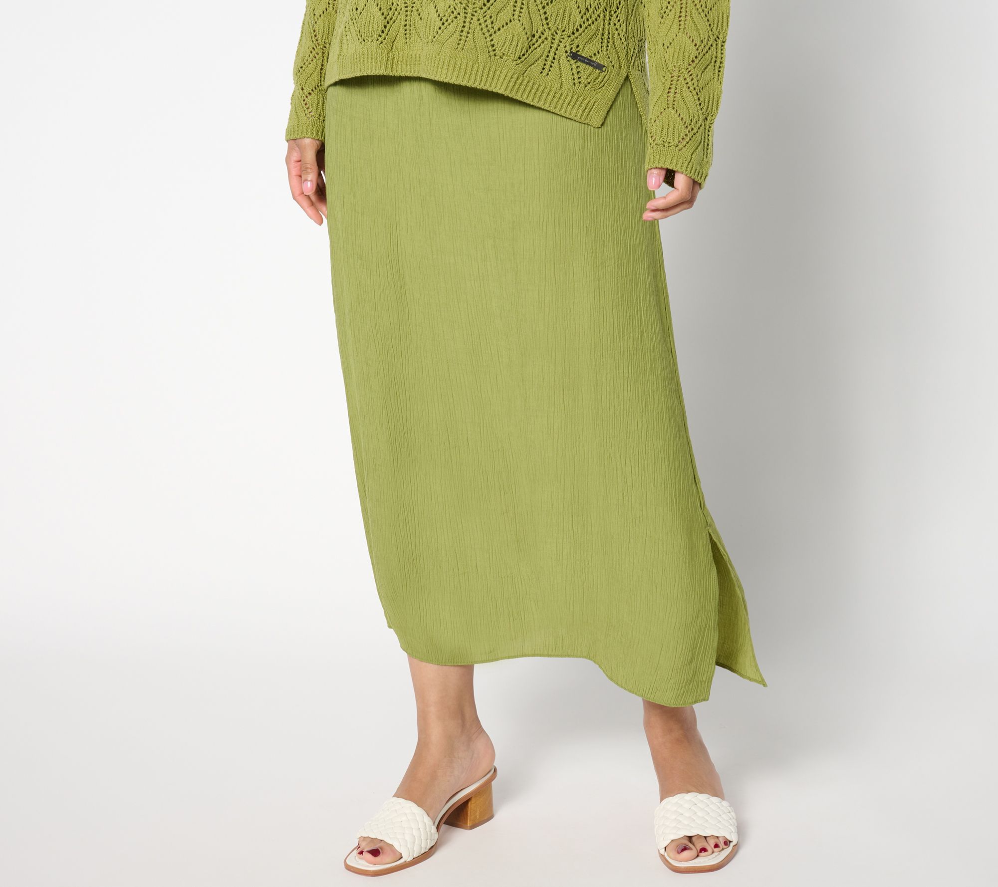 Green mini skirt qvc best sale