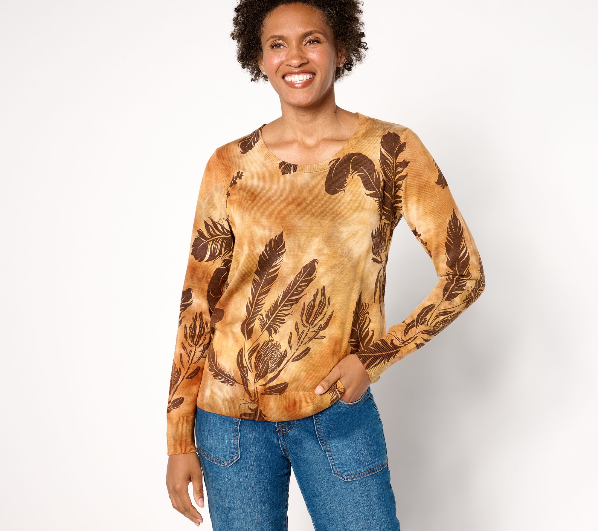 "As Is" Attitudes by Renee Dye Effect Long Sleeve Sweater