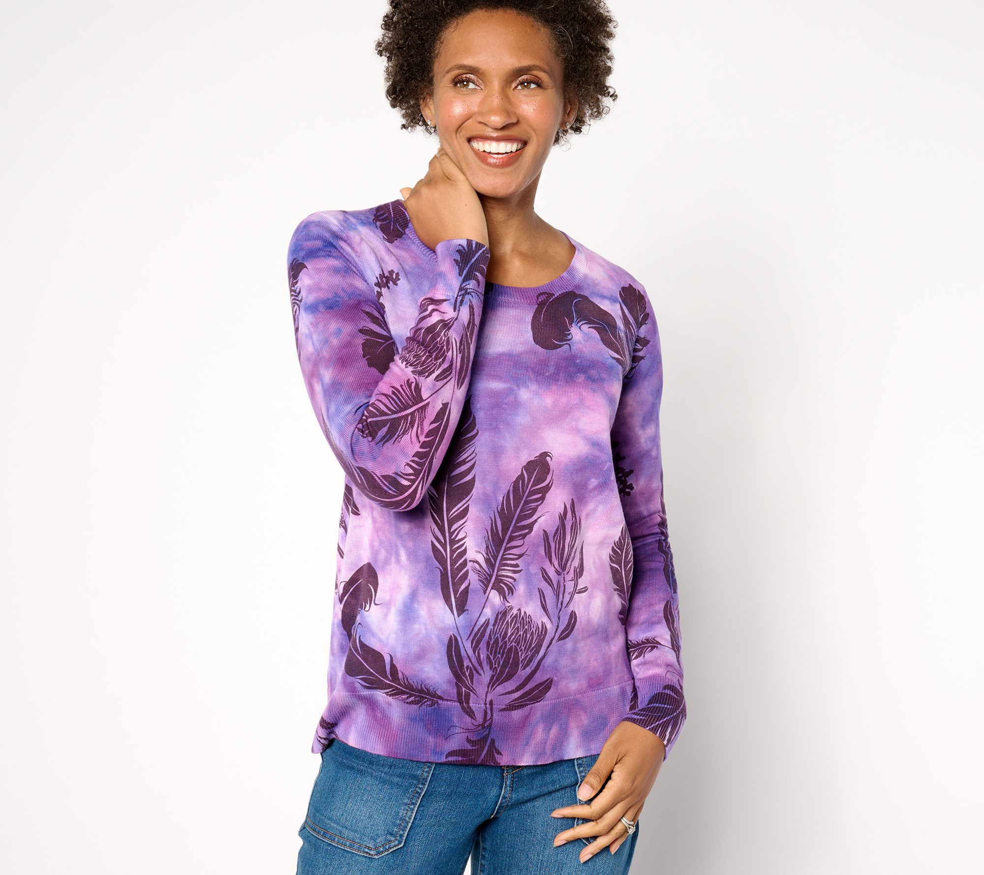 "As Is" Attitudes by Renee Dye Effect Long Sleeve Sweater