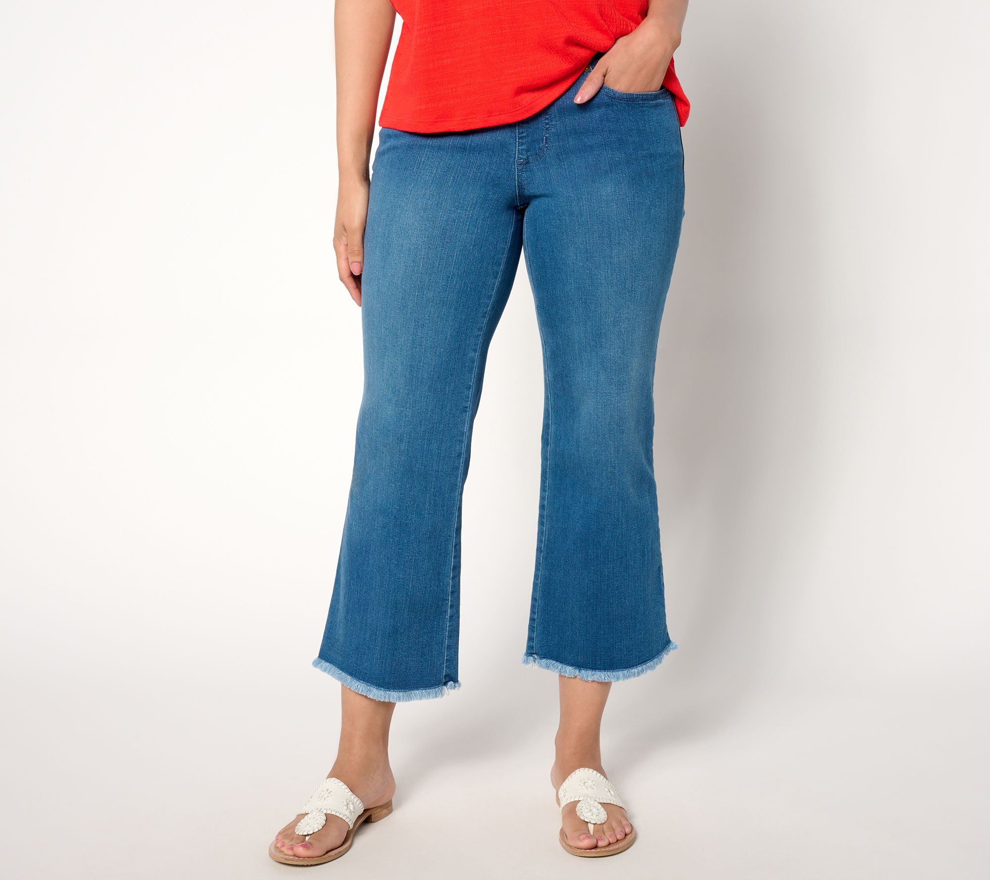 "As Is" Belle by Kim Gravel Petite TripleLuxe Denim Crop Jean