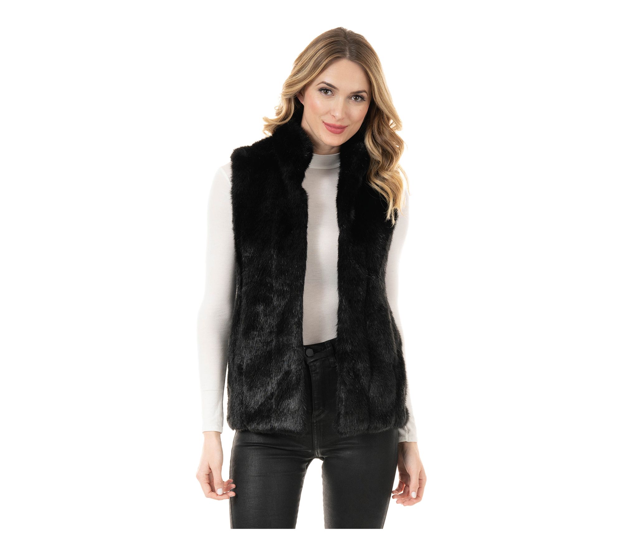 Donna salyers faux fur vest hotsell