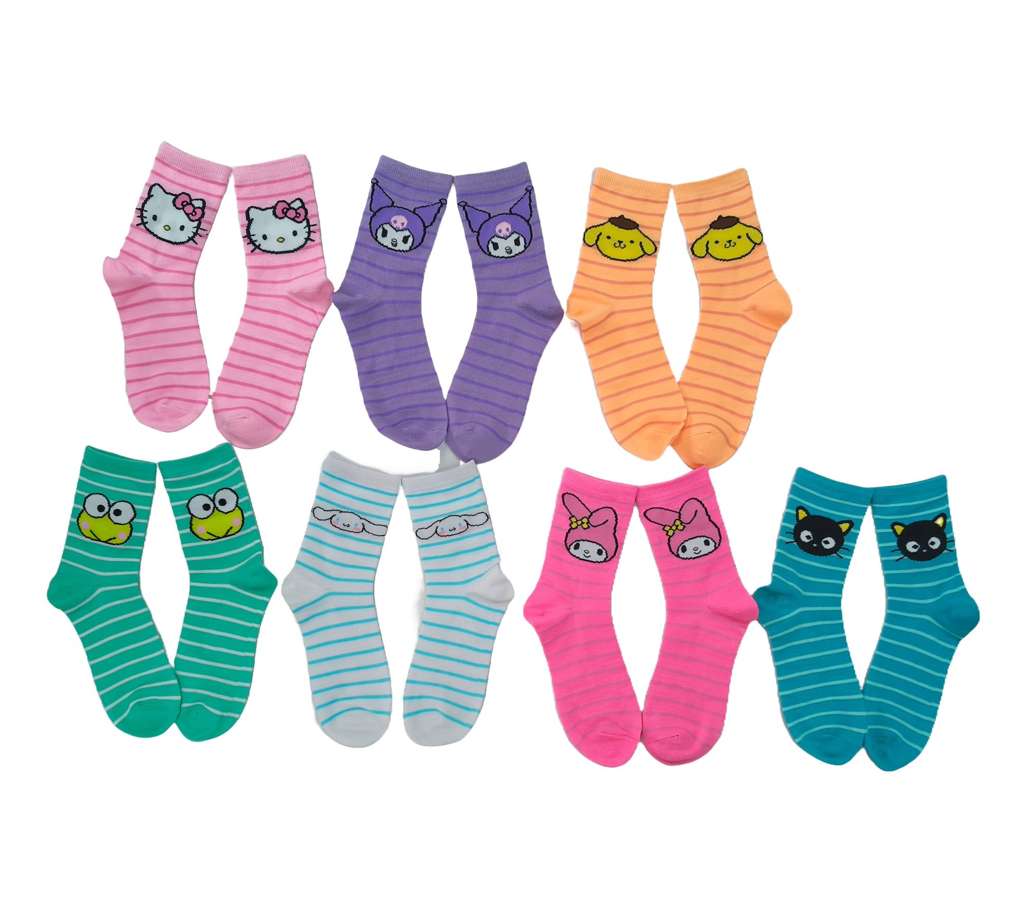 Ladies' Boxed Hello Kitty & Friends Crew Sock Set - 7 Pairs