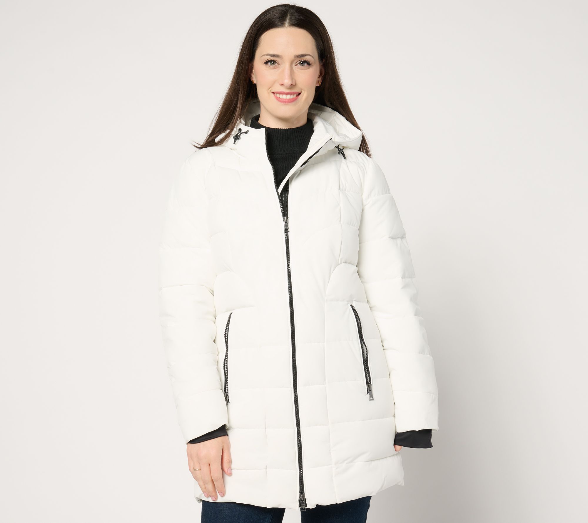 "As Is" Nuage Stretch Puffer Coat with Attached Hood