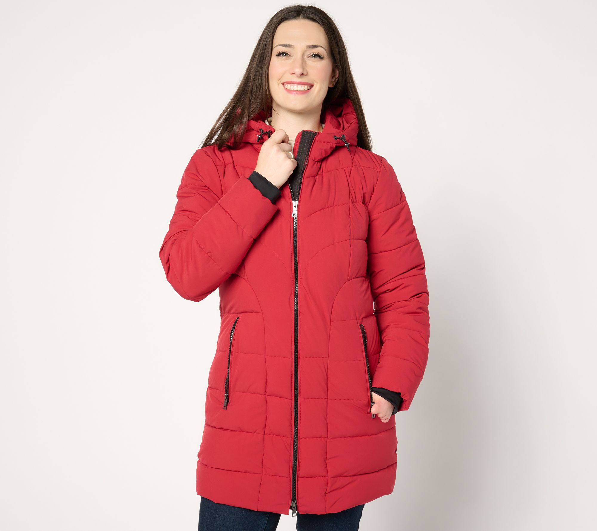 "As Is" Nuage Stretch Puffer Coat with Attached Hood