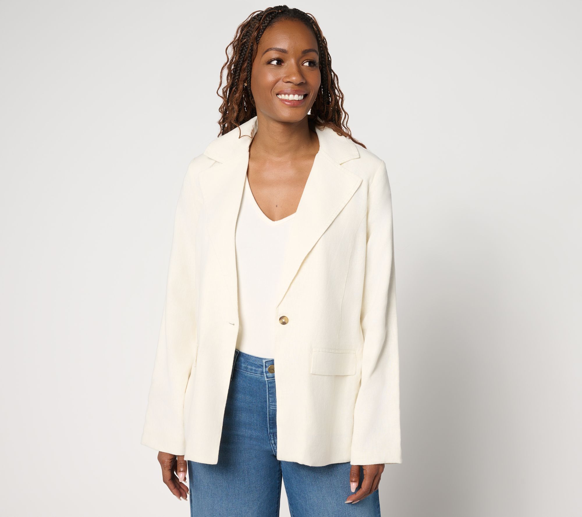 Me by Jennie Garth Mullholland Linen Blend Blazer