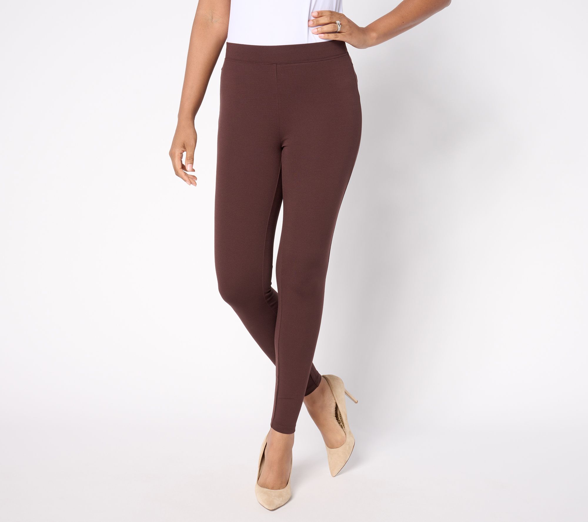 "As Is" Women with Control Petite Pull On Luxe Ponte Leggings