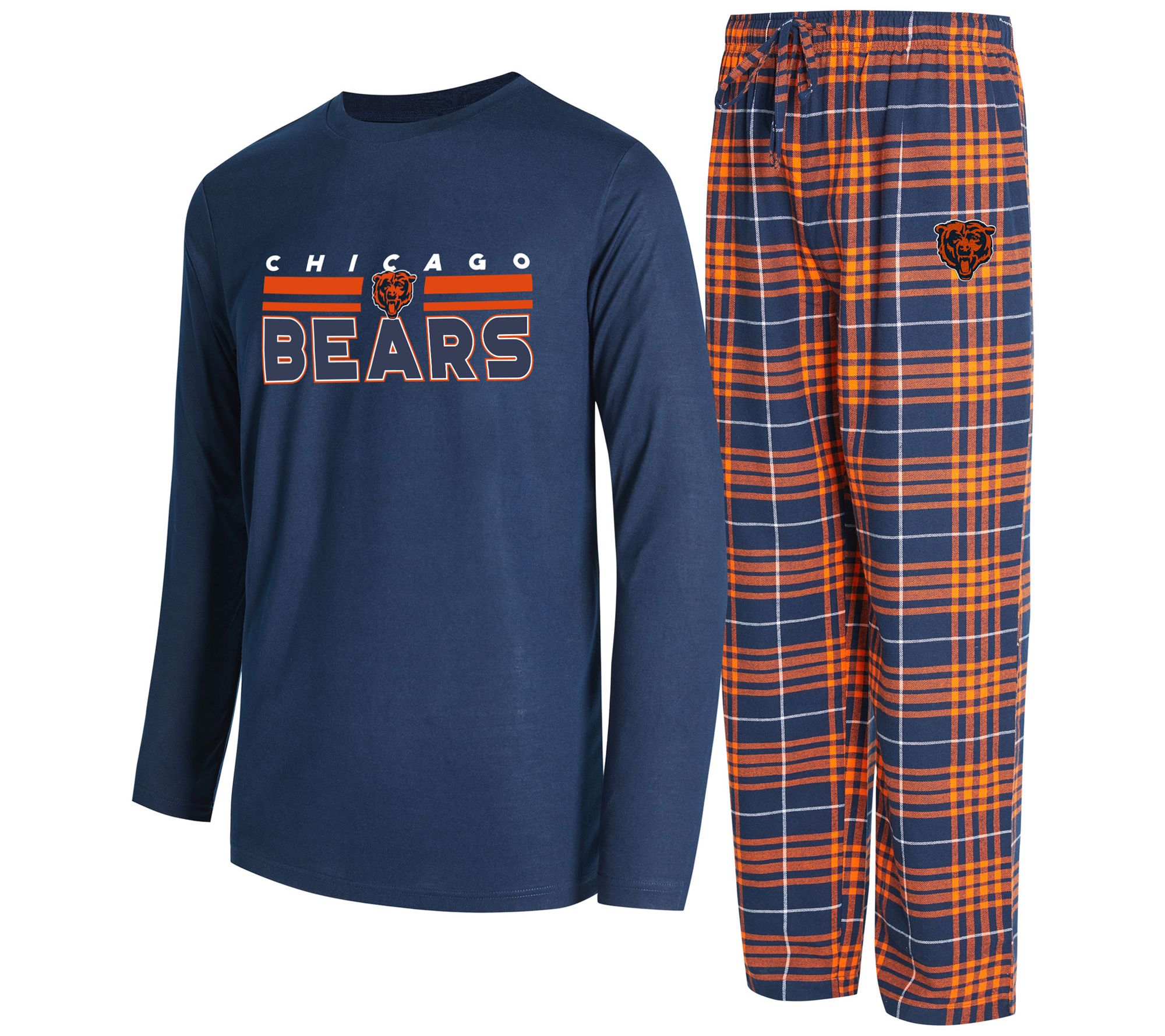 "As Is" NFL Men's Long Sleeve Tee & Flannel Pajama Set