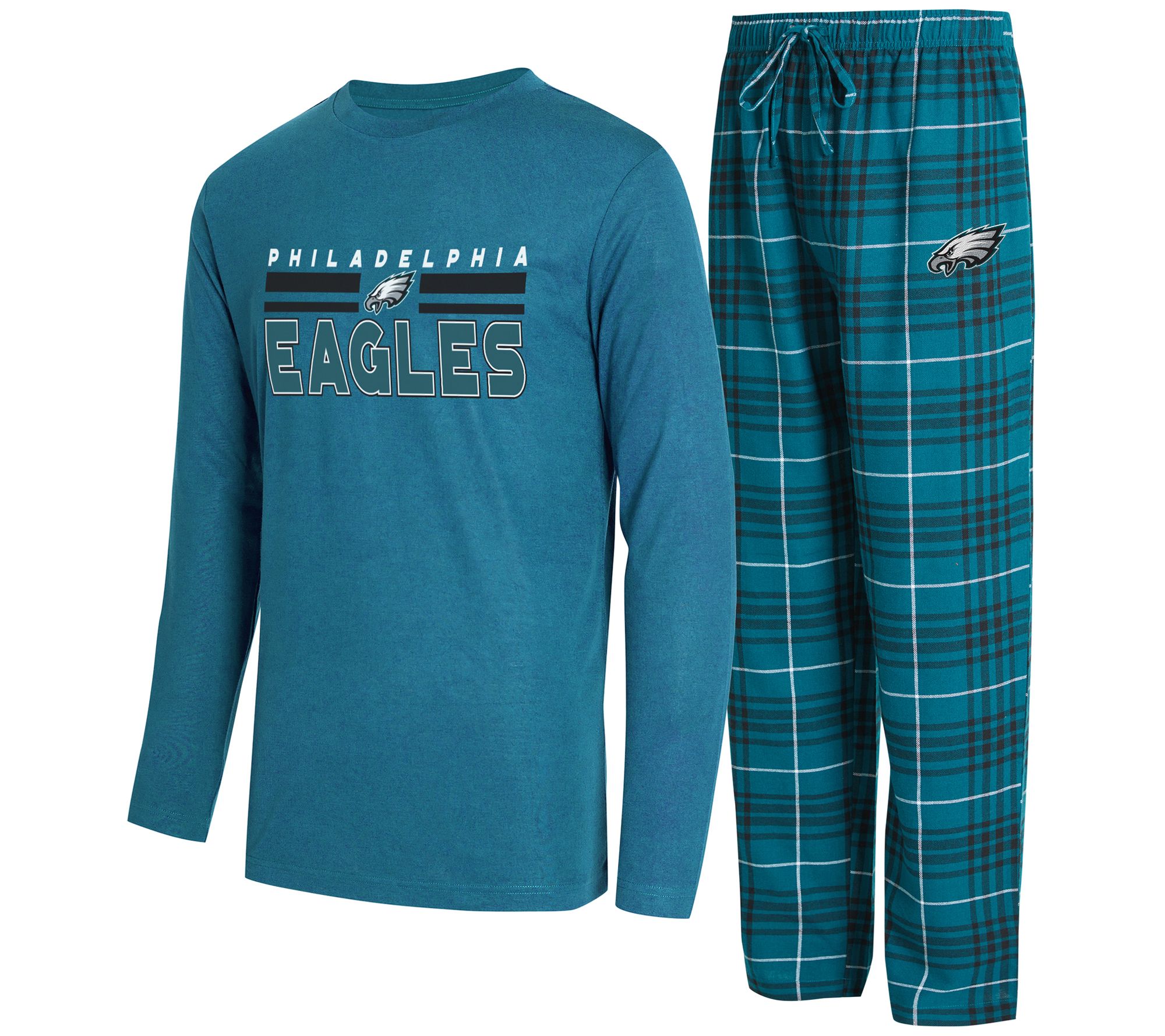 "As Is" NFL Men's Long Sleeve Tee & Flannel Pajama Set