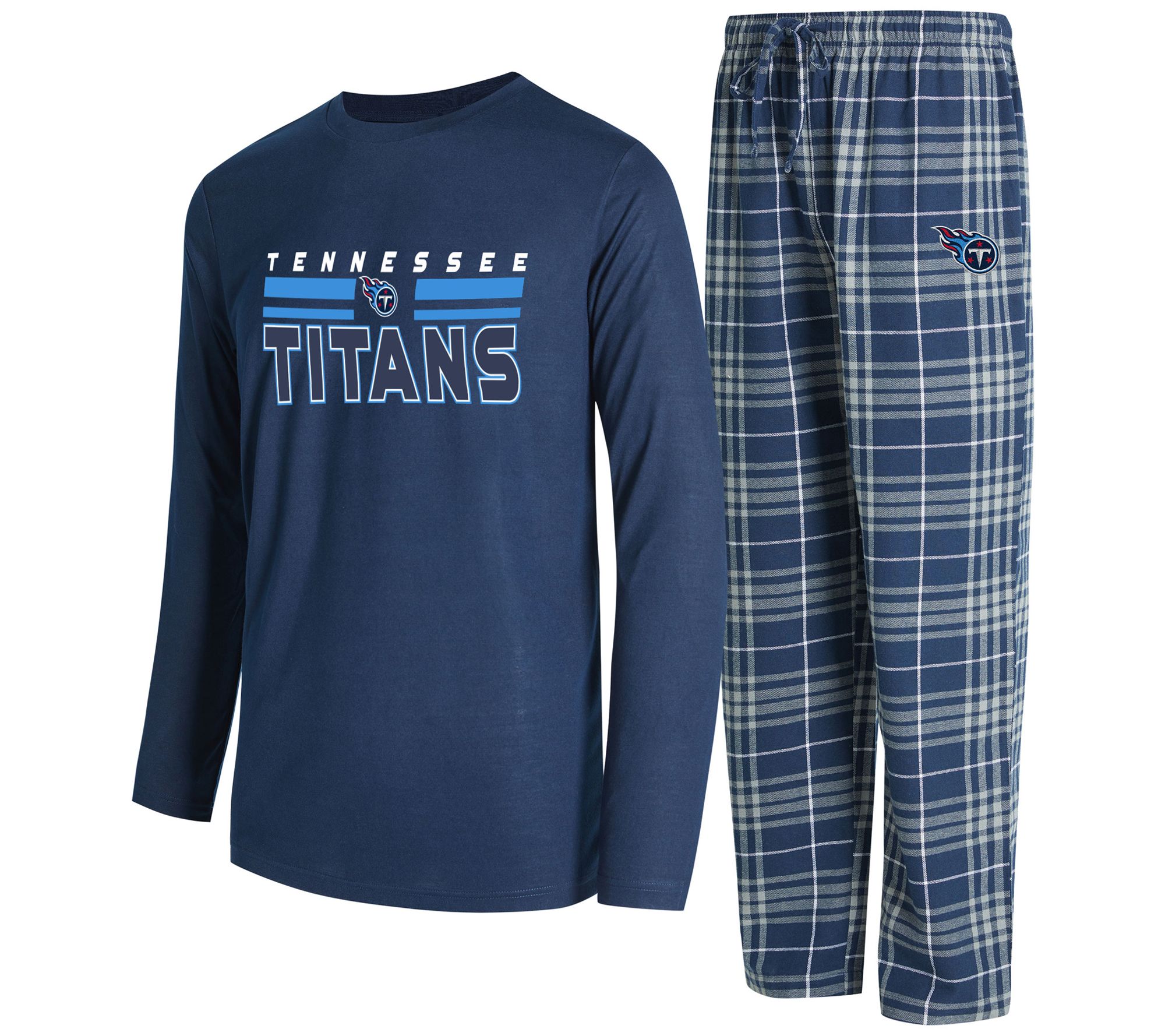 "As Is" NFL Men's Long Sleeve Tee & Flannel Pajama Set
