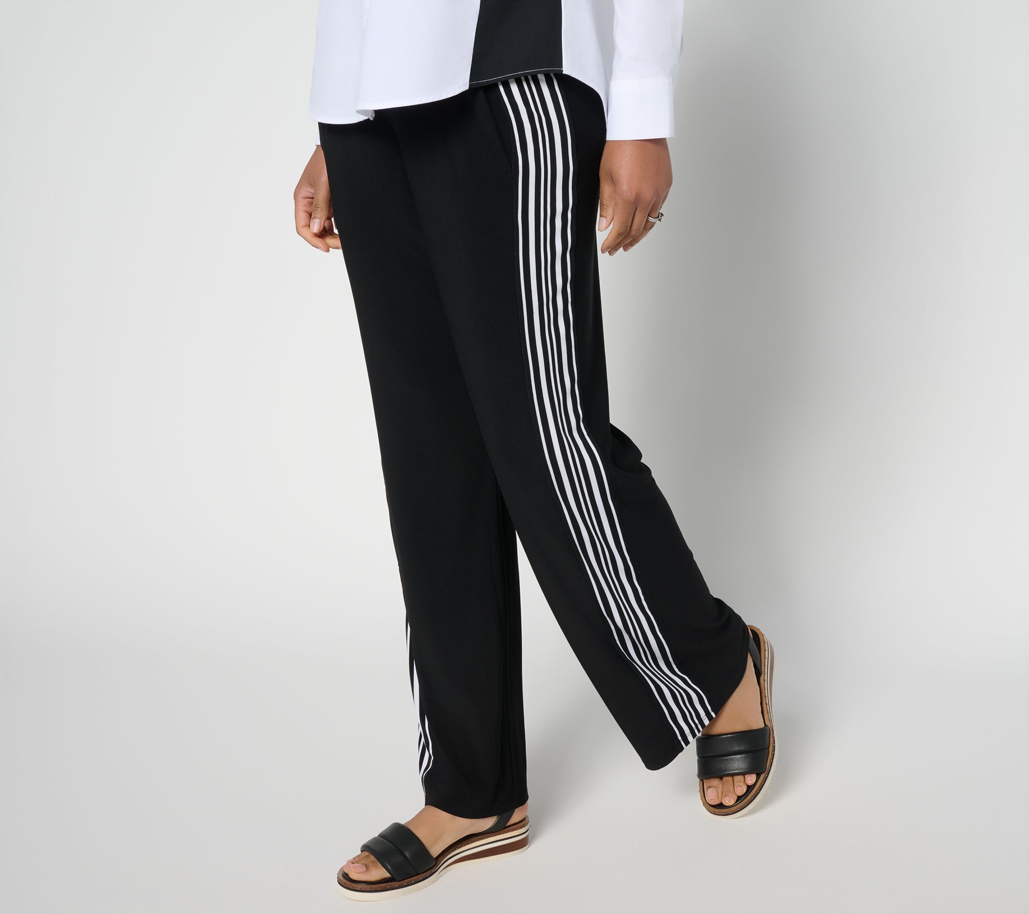 Attitudes by Renee Regular La Roma Jersey Wide Leg Pants