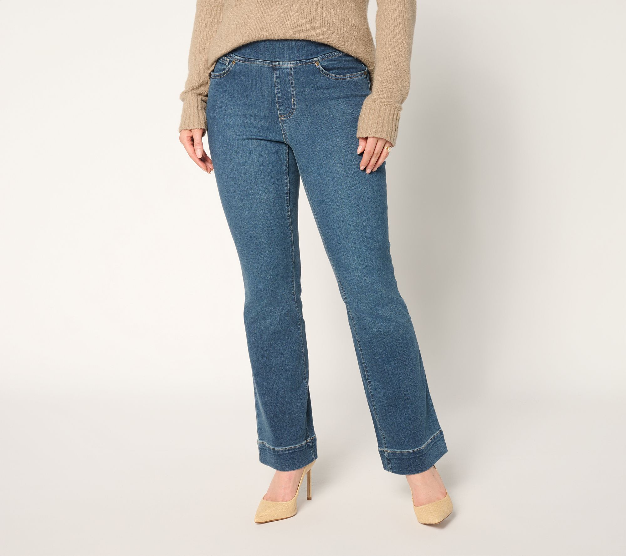 Belle by Kim Gravel Petite TripleLuxe Denim Boot Cut Jean