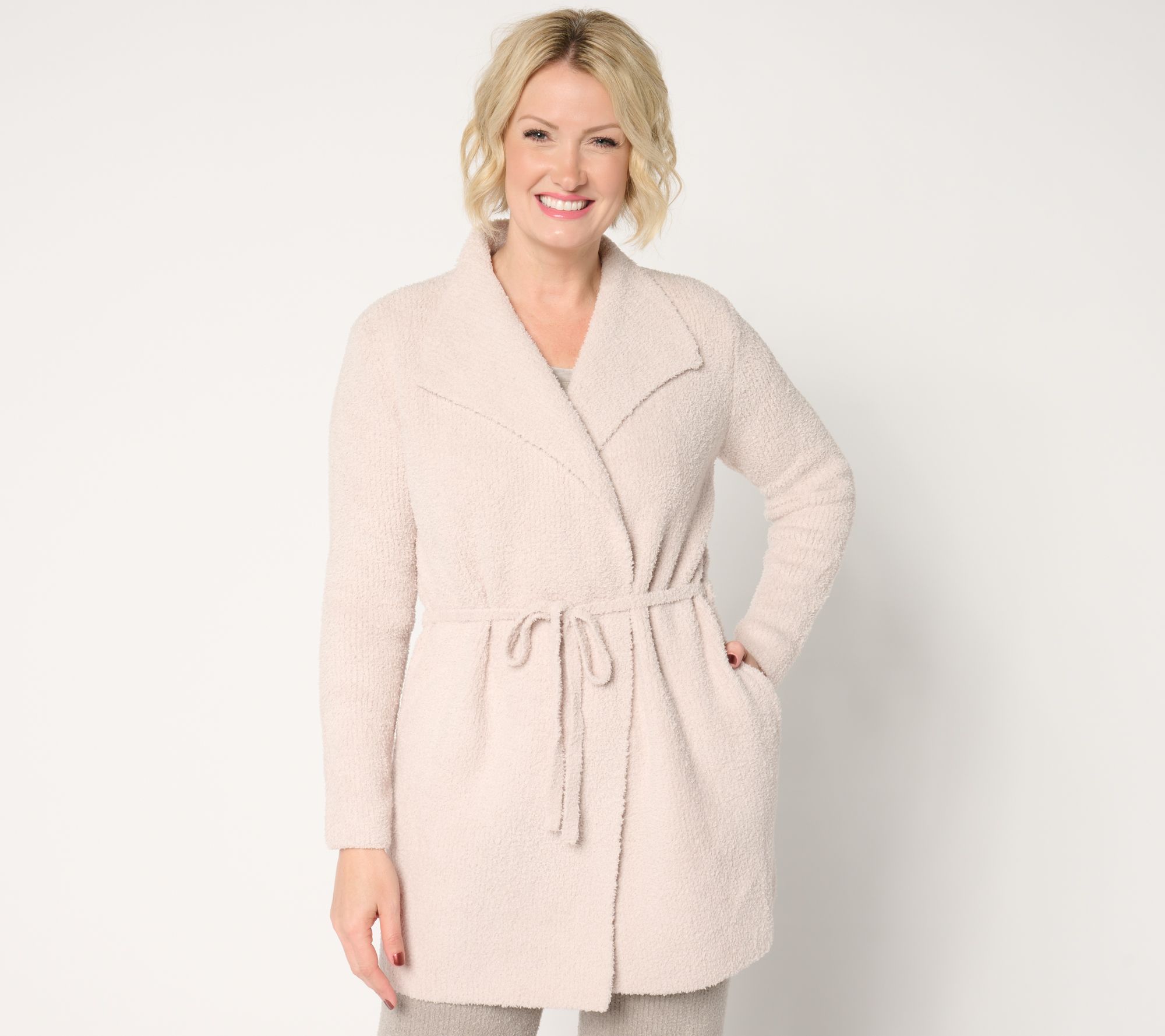 "As Is" Barefoot Dreams CozyChic Waist Tie Cardi