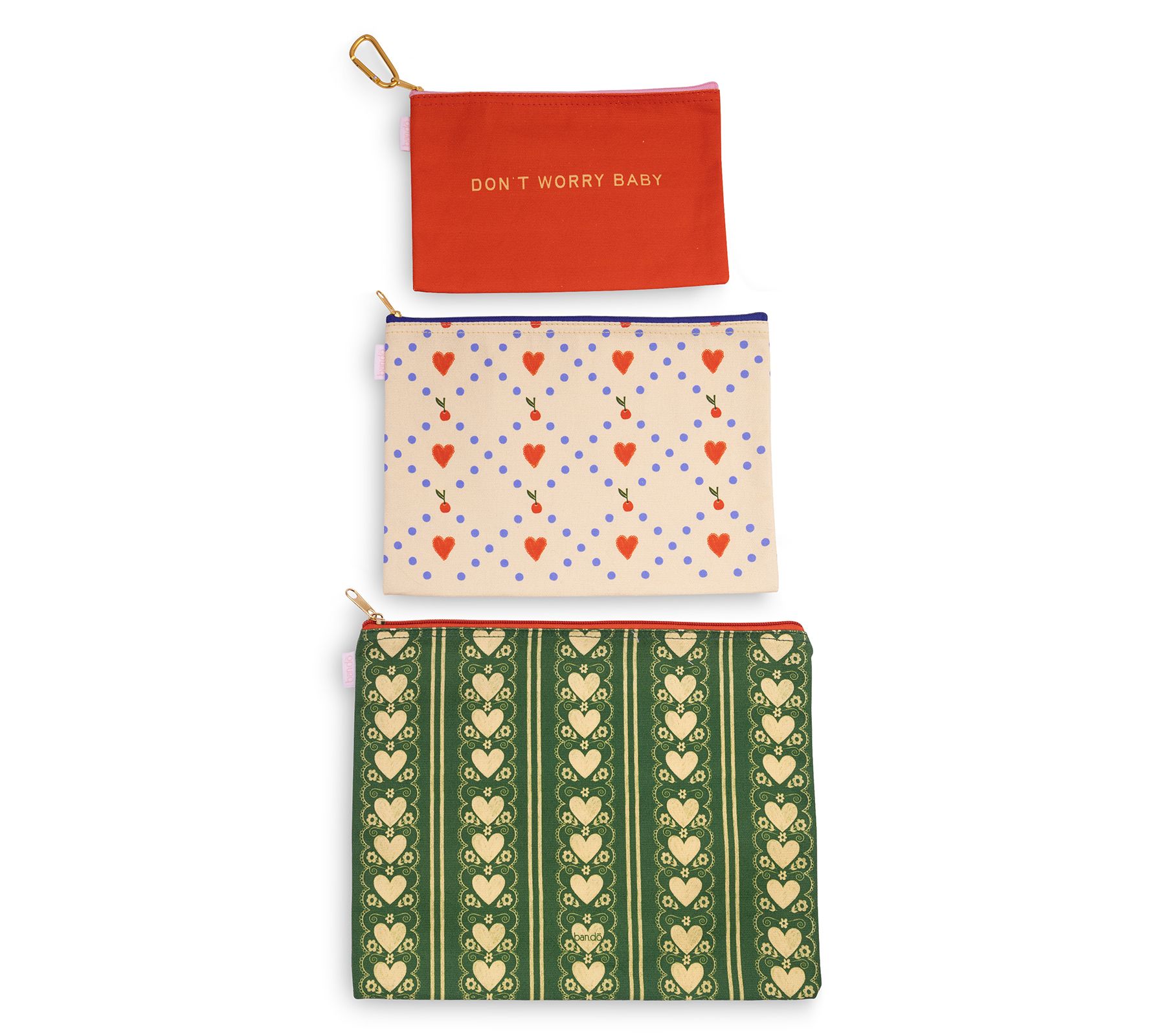 ban.do Carryall Canvaz Zip Pouch Trio