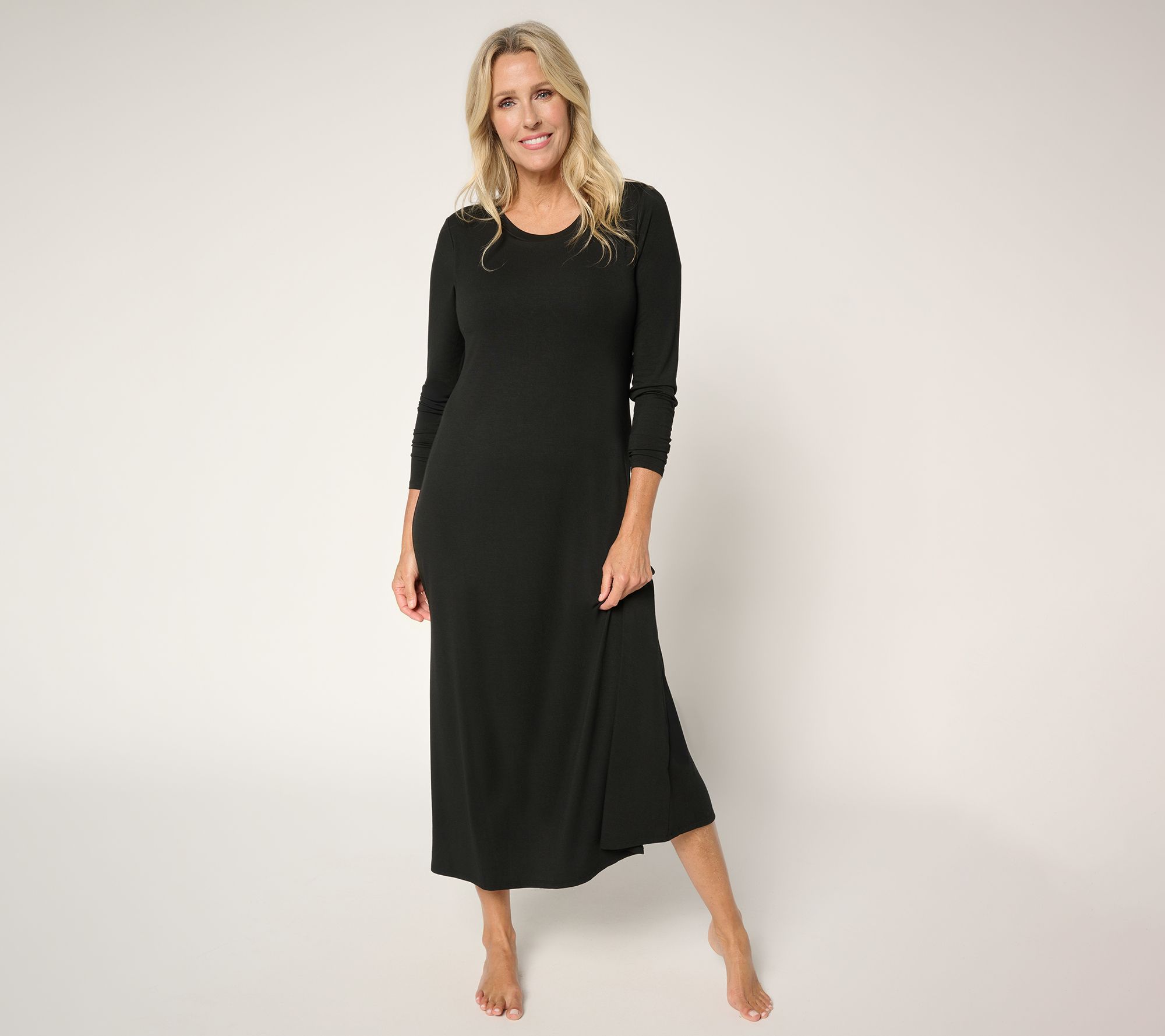 Modern Soul Soothing Knit Jersey Midi Lounge Dress w/ Support System