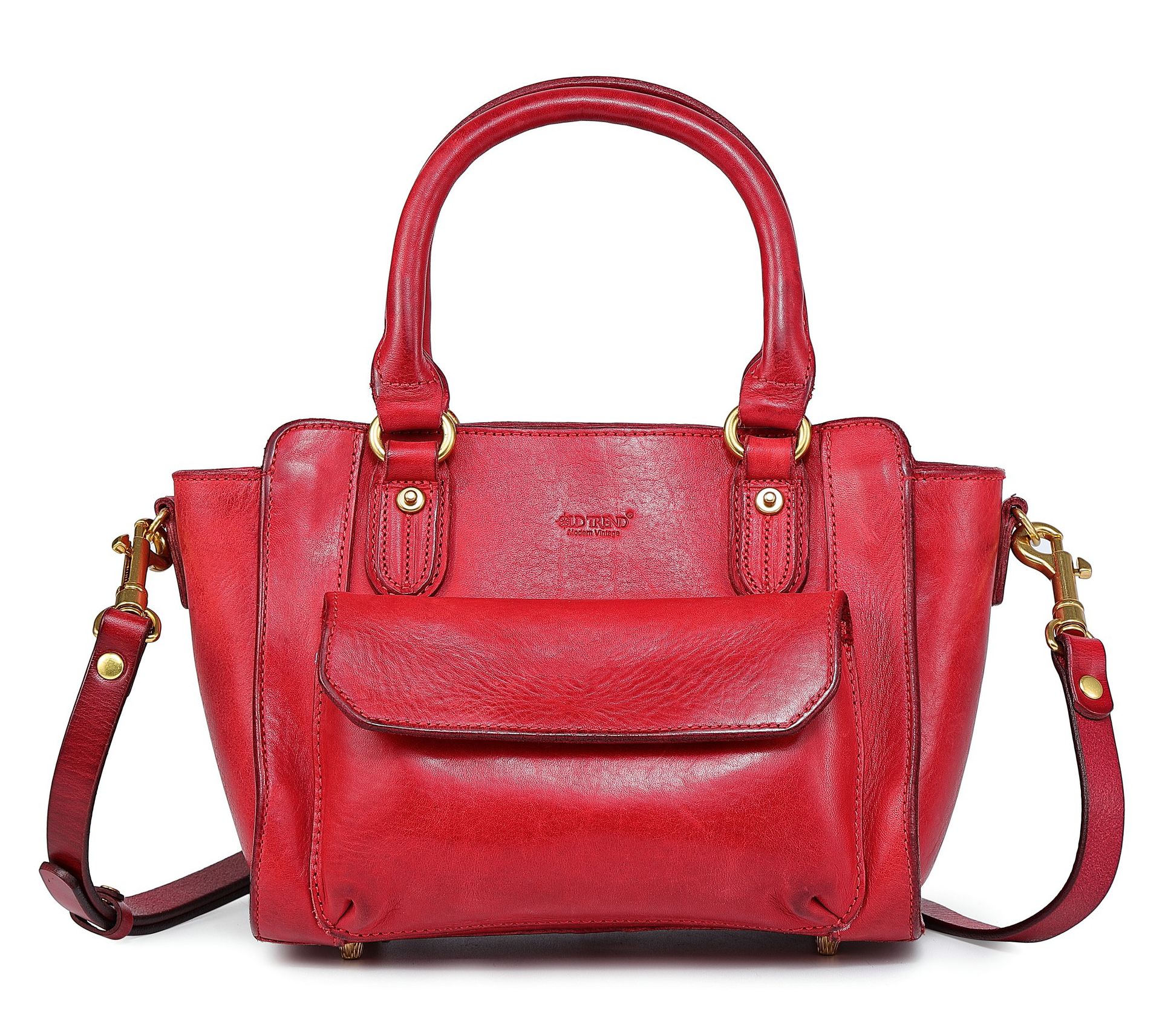 Old Trend Pansy Leather Satchel w/ Crossbody/Shoulder Strap